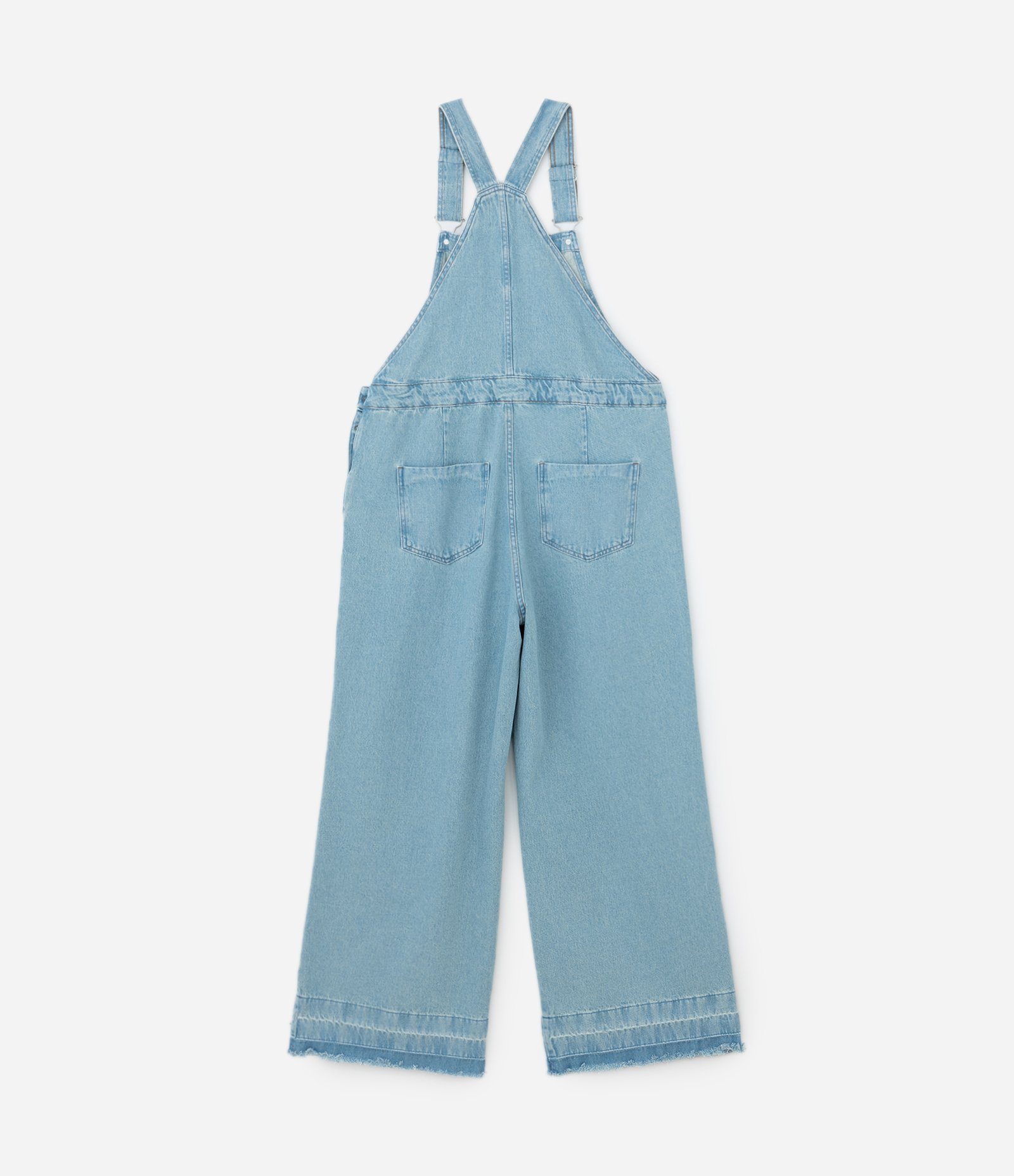 Jardineira em Jeans Delavê com Pregas Curve & Plus Size Azul 5