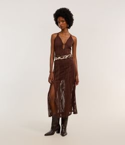 Vestido Longo Frente Única e Texturizado