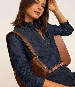 Camisa Jeans com Fechamento por Botões