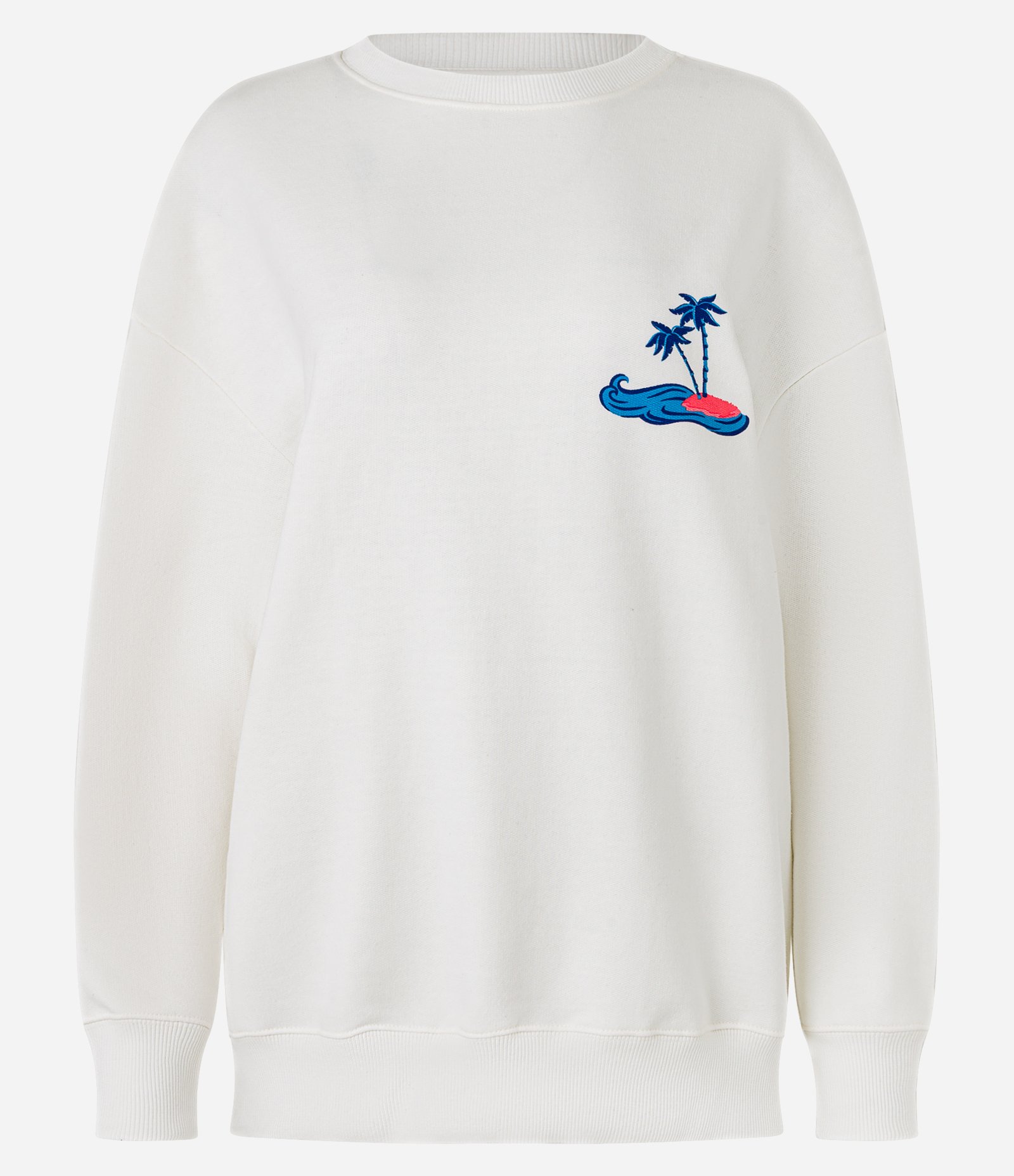 Moletom Over com Forro Fleece e Estampa Aloha Frente e Costas Off White 4