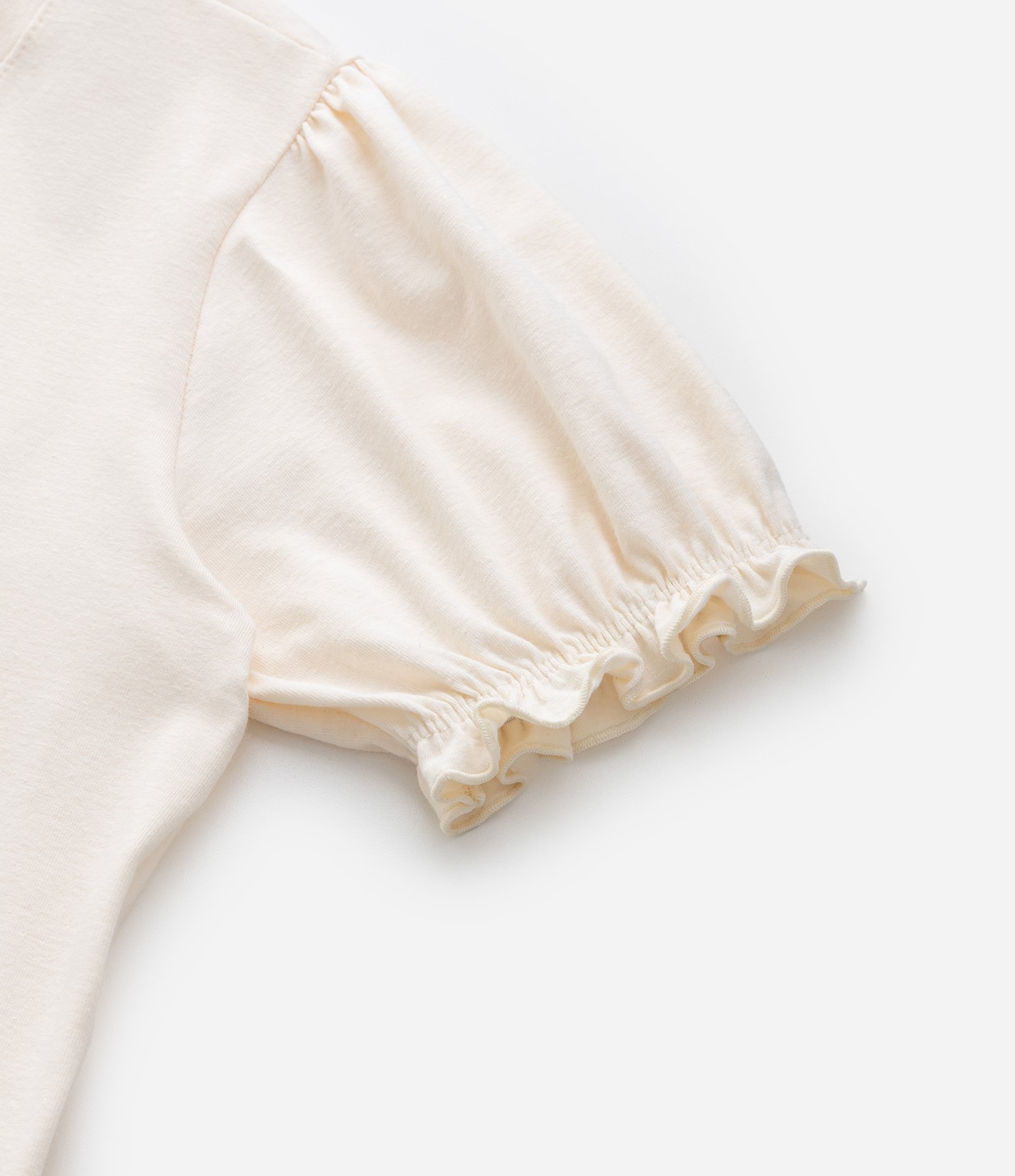 Blusa Infantil com Manga Bufante e Estampa Coração - Tam 5 a 14 Anos Bege 4