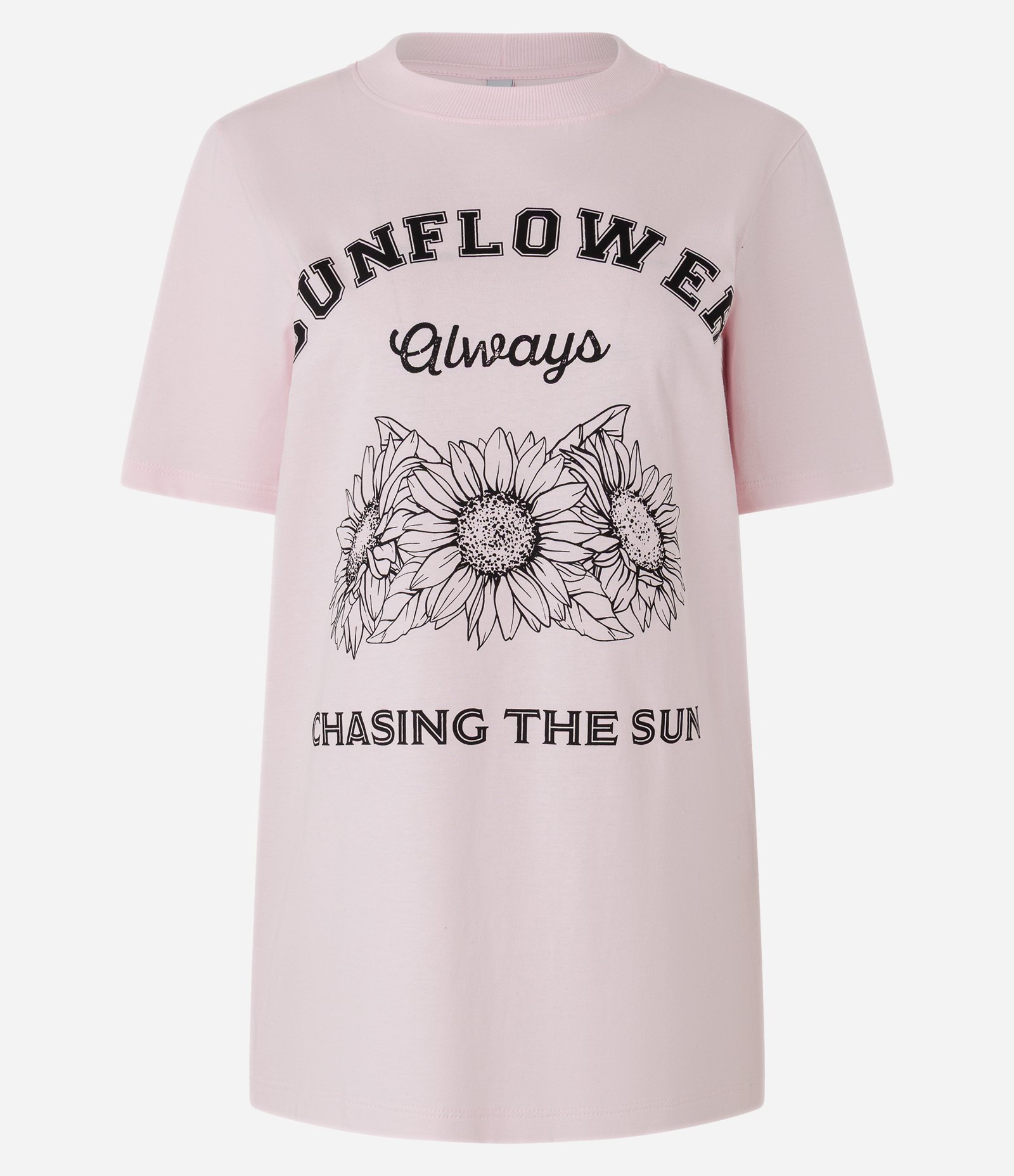 Camiseta Alongada em Algodão com Estampa Sunflower Always Rosa 5