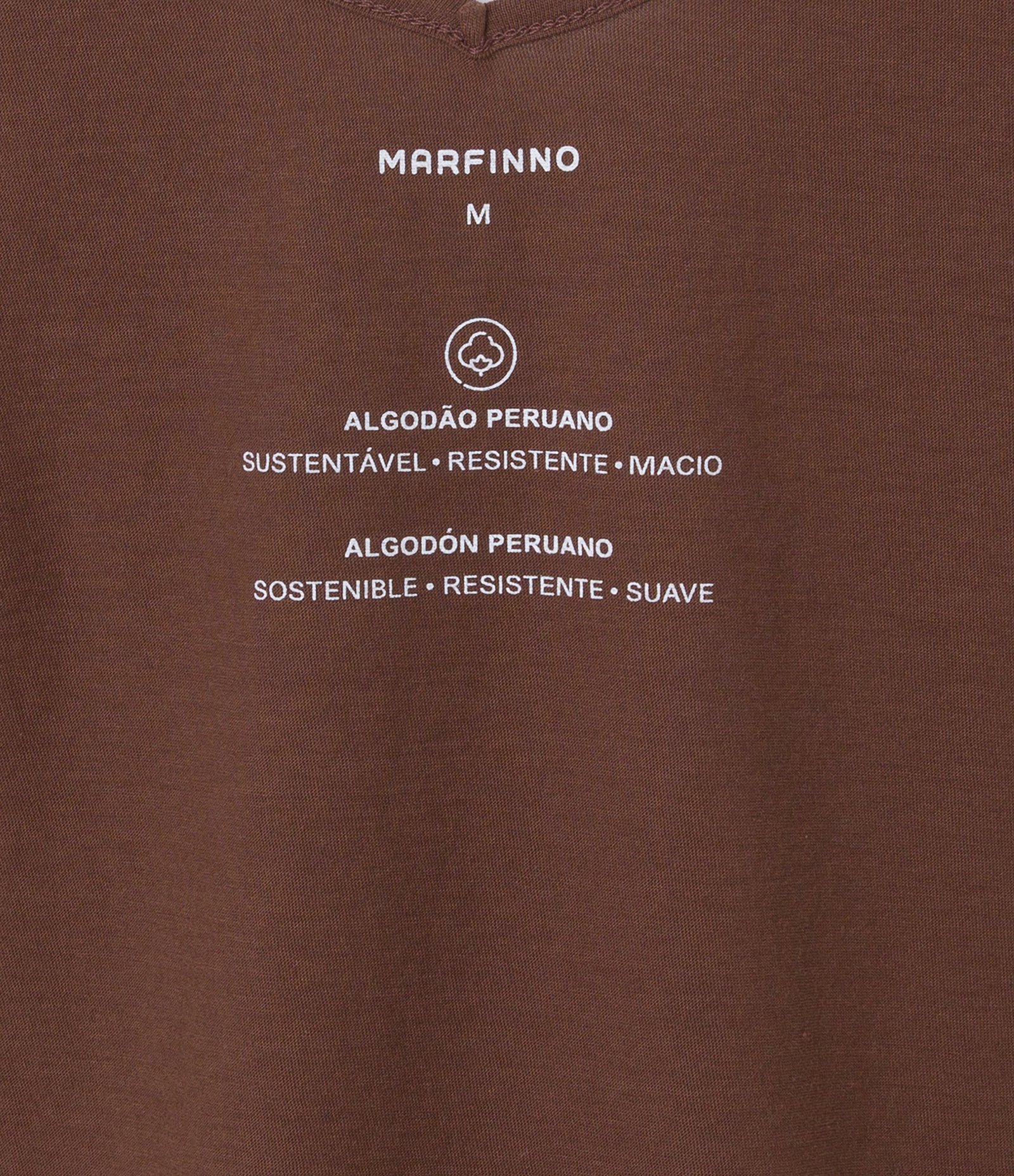 Blusa de Alça em Algodão Peruano com Decote V Marrom 3