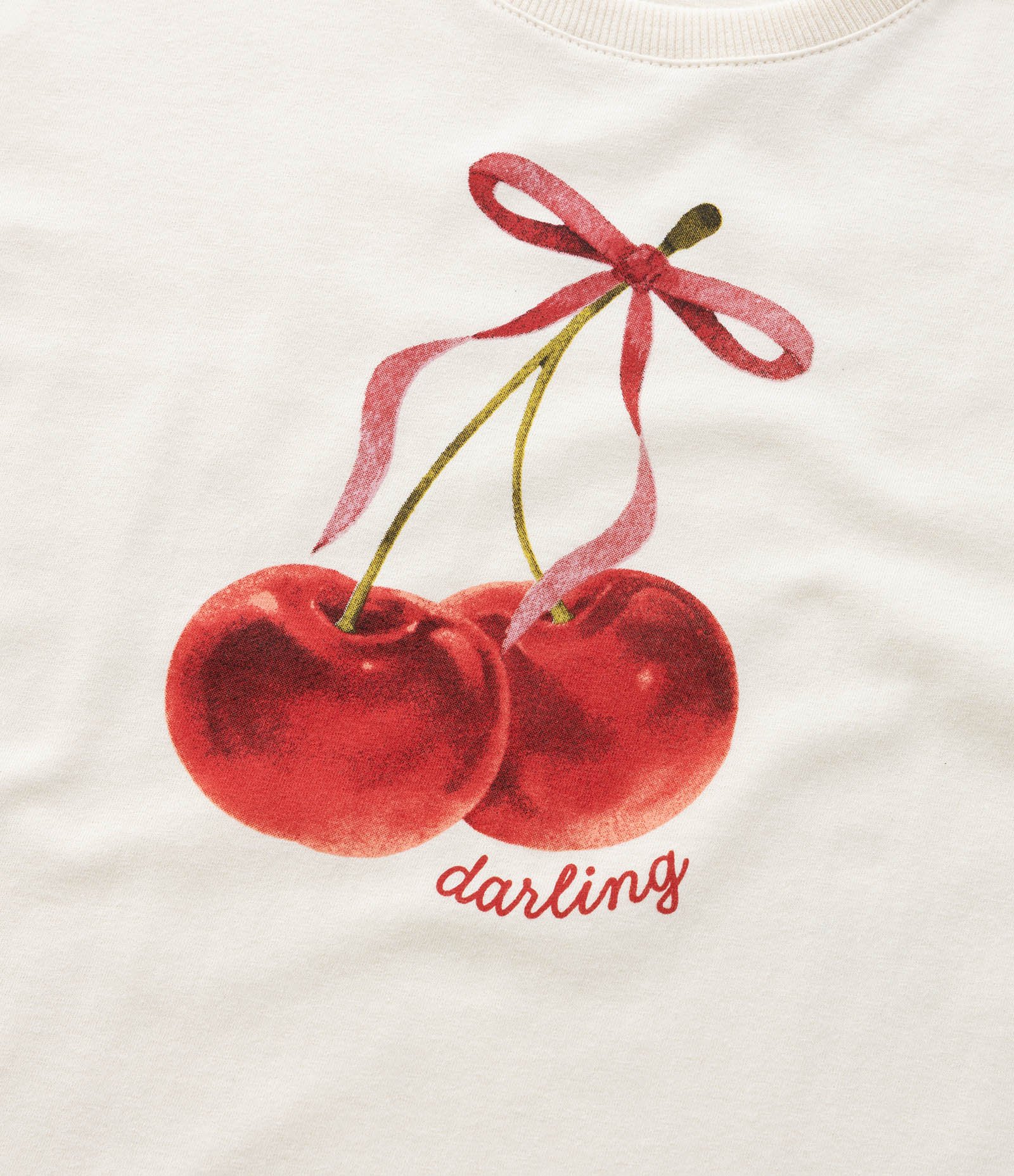 Camiseta Infantil com Estampa de Cerejinhas - Tam 5 a 14 Anos Bege 5