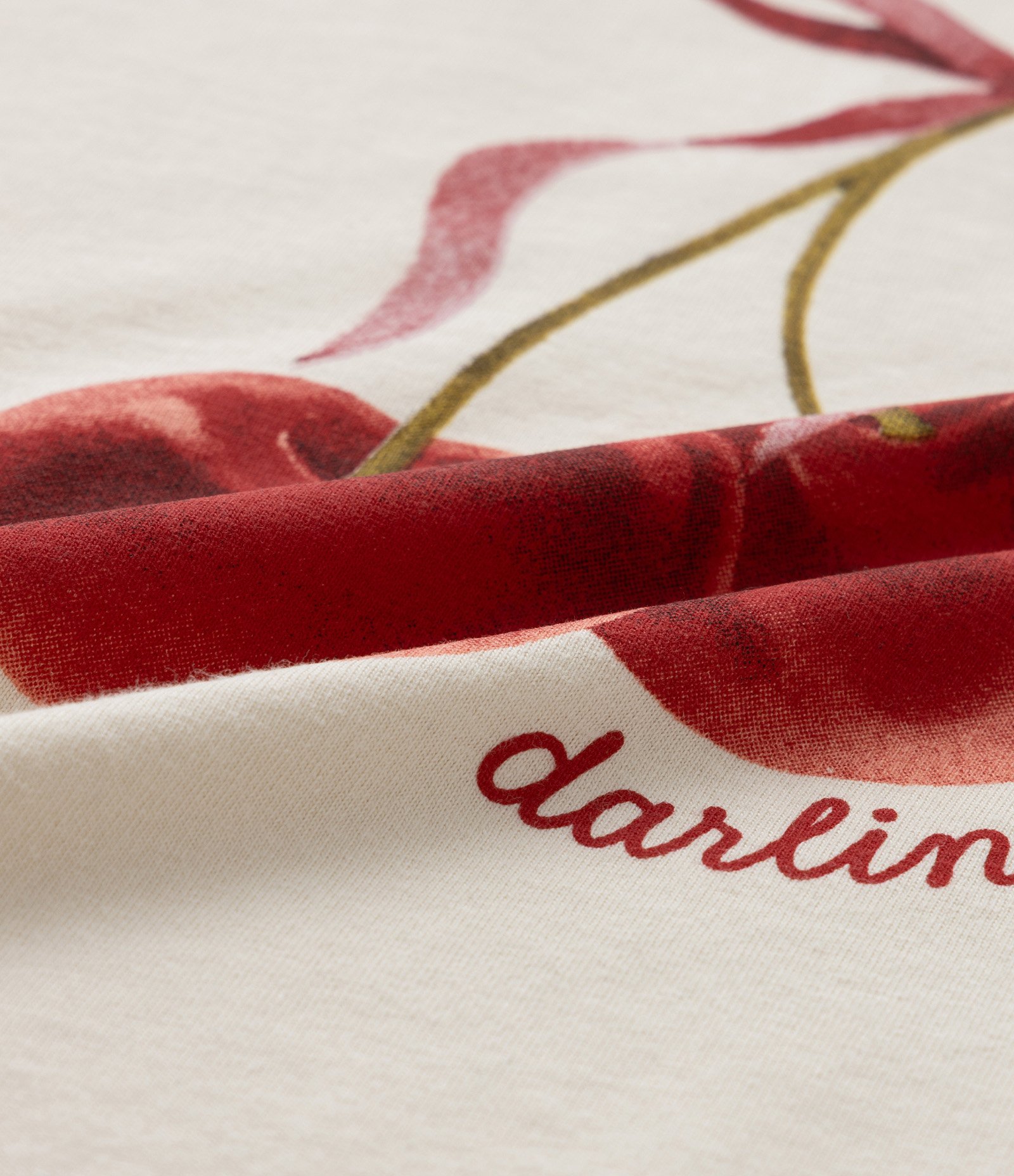 Camiseta Infantil com Estampa de Cerejinhas - Tam 5 a 14 Anos Bege 3