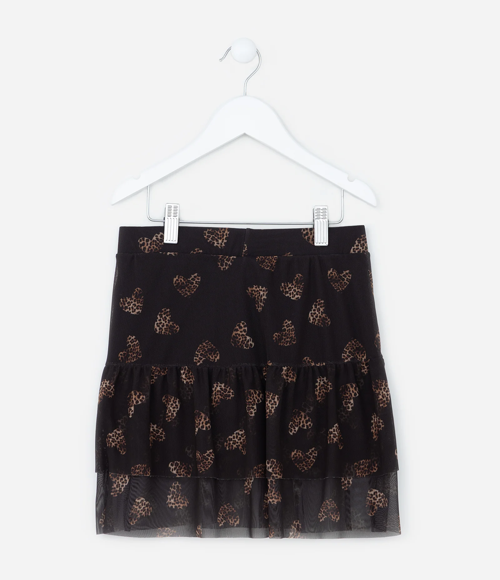 Short Saia Infantil em Tule com Babadinhos - Tam 5 a 14 Anos Preto 2