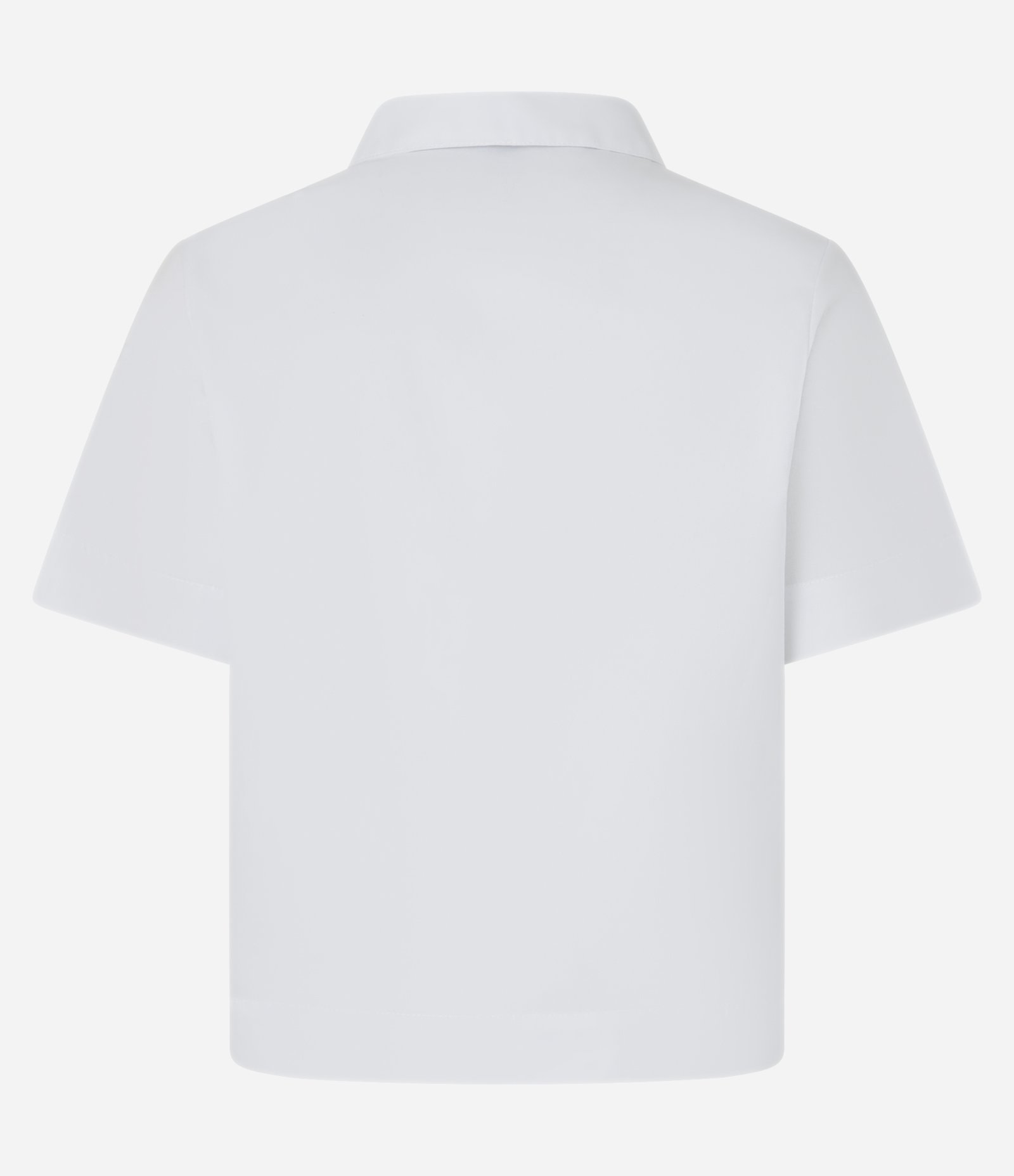 Camisa Cropped em Tricoline com Barra Alongada Branco 6