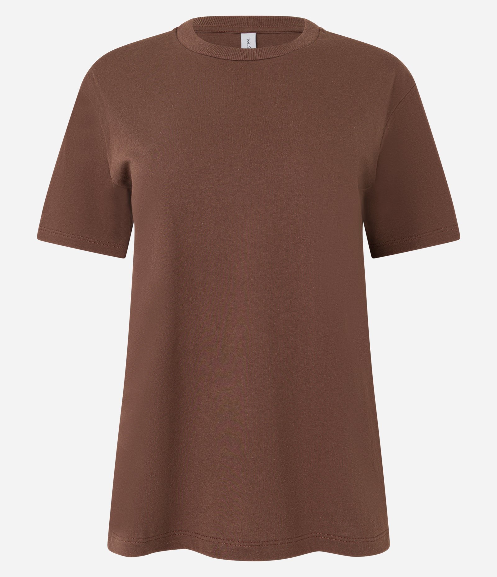 Camiseta Regular em Algodão com Manga Curta Marrom 3