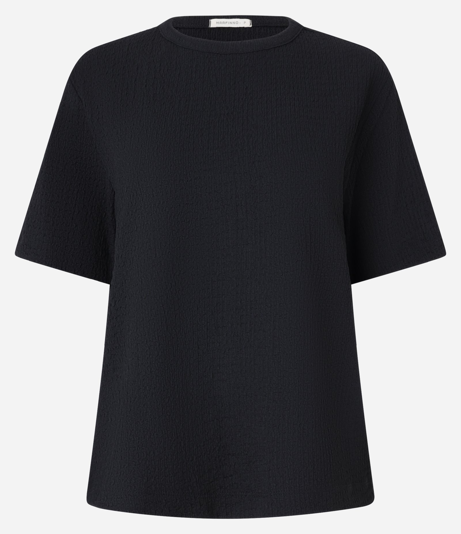 Blusa Texturizada em Crepe com Cava Deslocada Preto 1