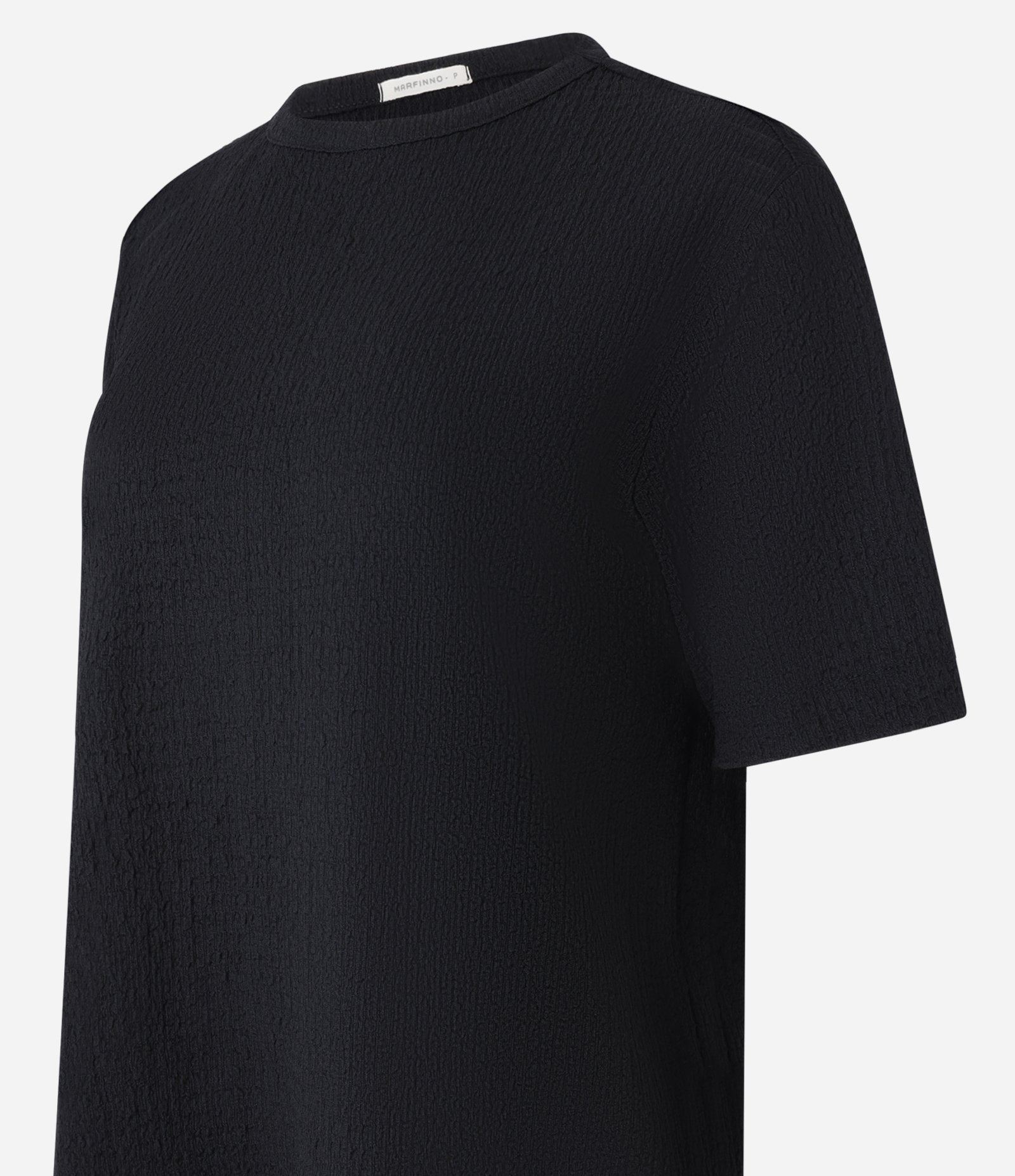 Blusa Texturizada em Crepe com Cava Deslocada Preto 2