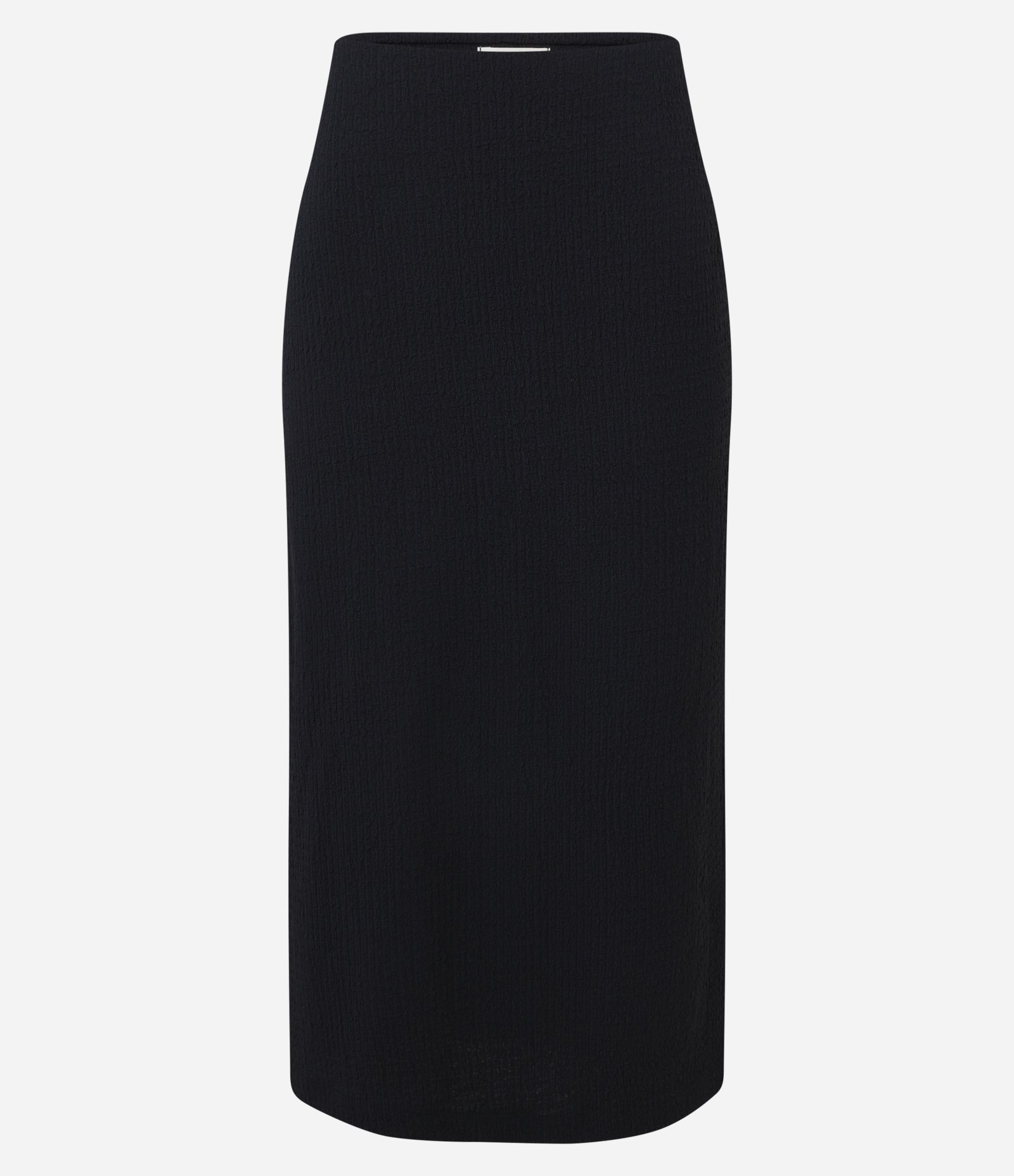 Saia Reta Midi Texturizada em Crepe com Elástico no Cós Preto 5