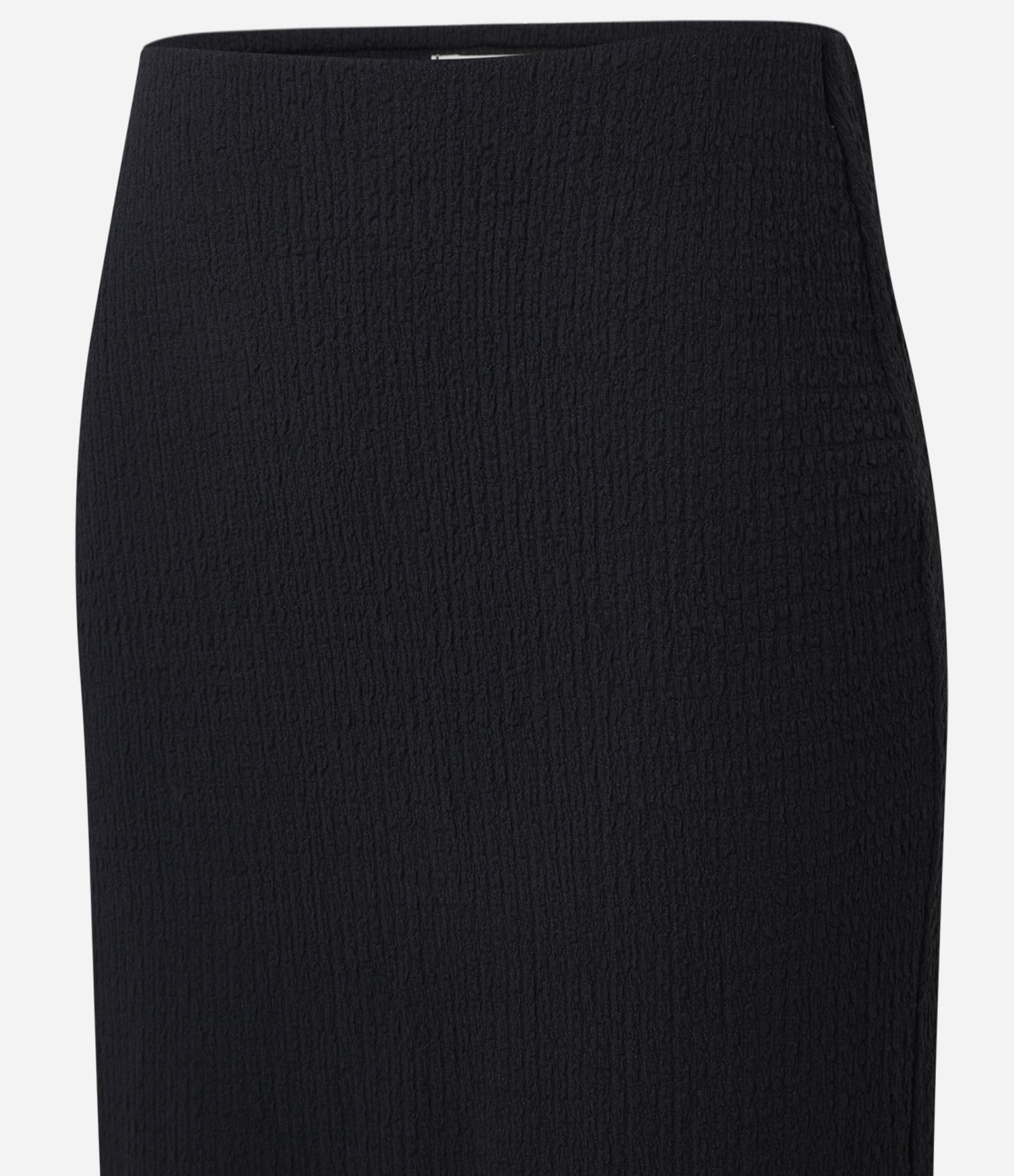 Saia Reta Midi Texturizada em Crepe com Elástico no Cós Preto 6