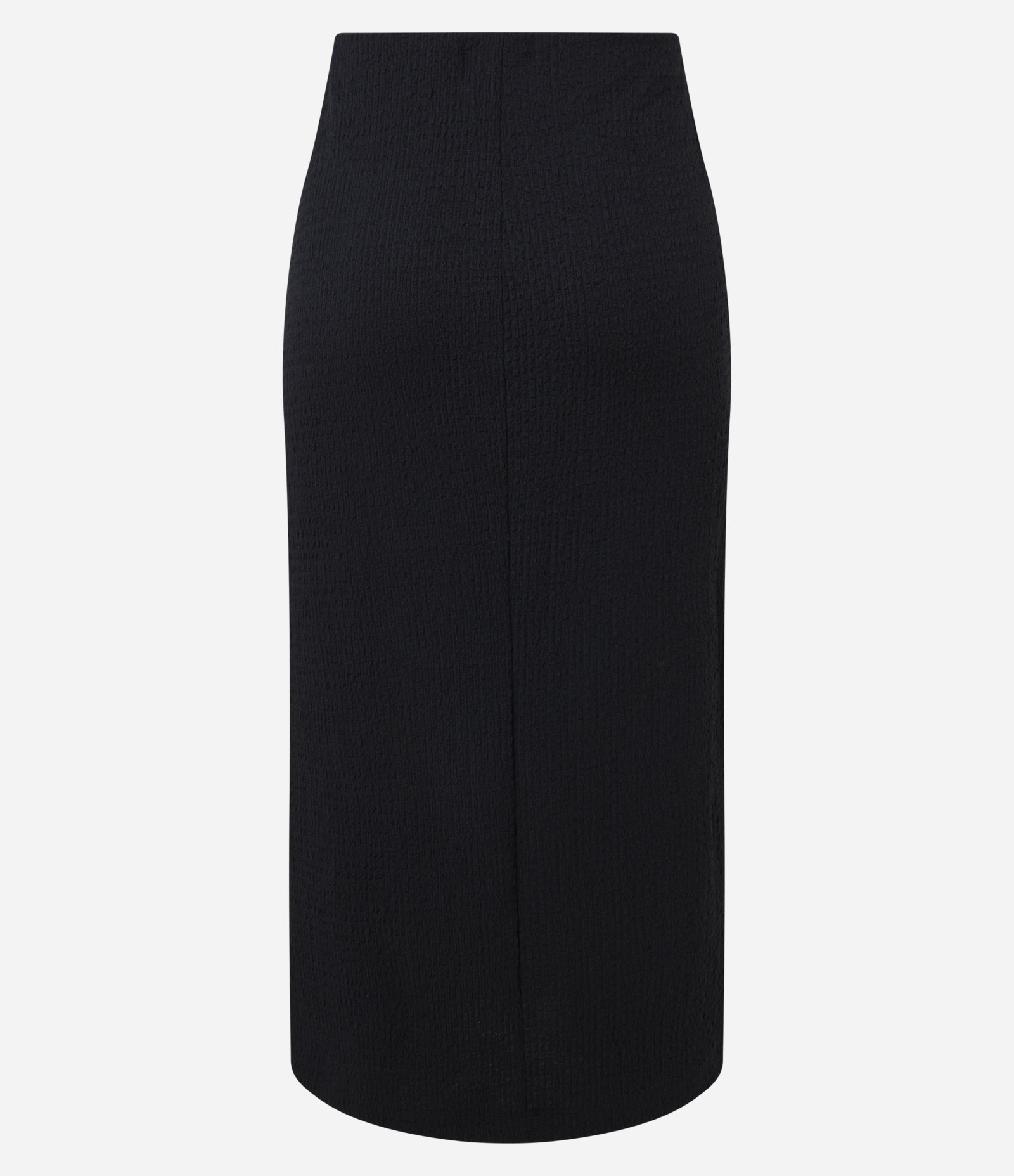 Saia Reta Midi Texturizada em Crepe com Elástico no Cós Preto 7