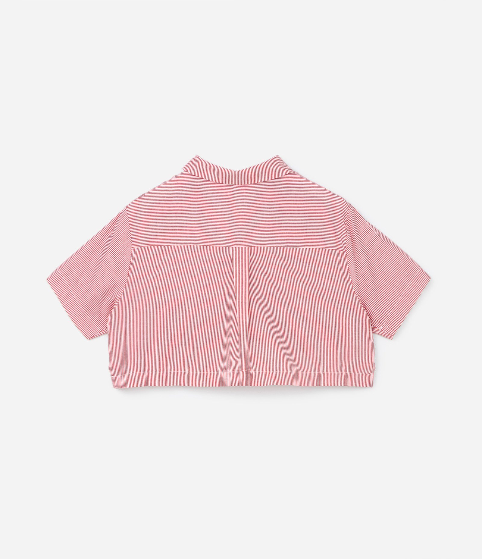 Camisa Cropped com Bolsos e Laços Curve & Plus Size Vermelho/Branco 6