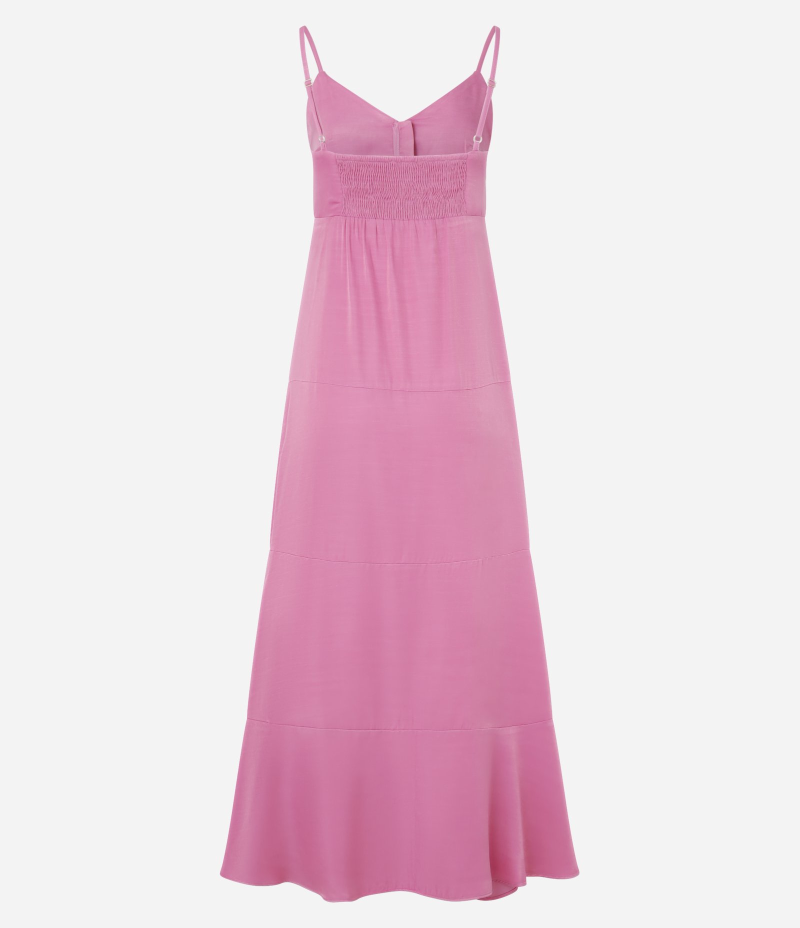 Vestido Longo Evasé com Fenda e Botões Frontais Rosa 6
