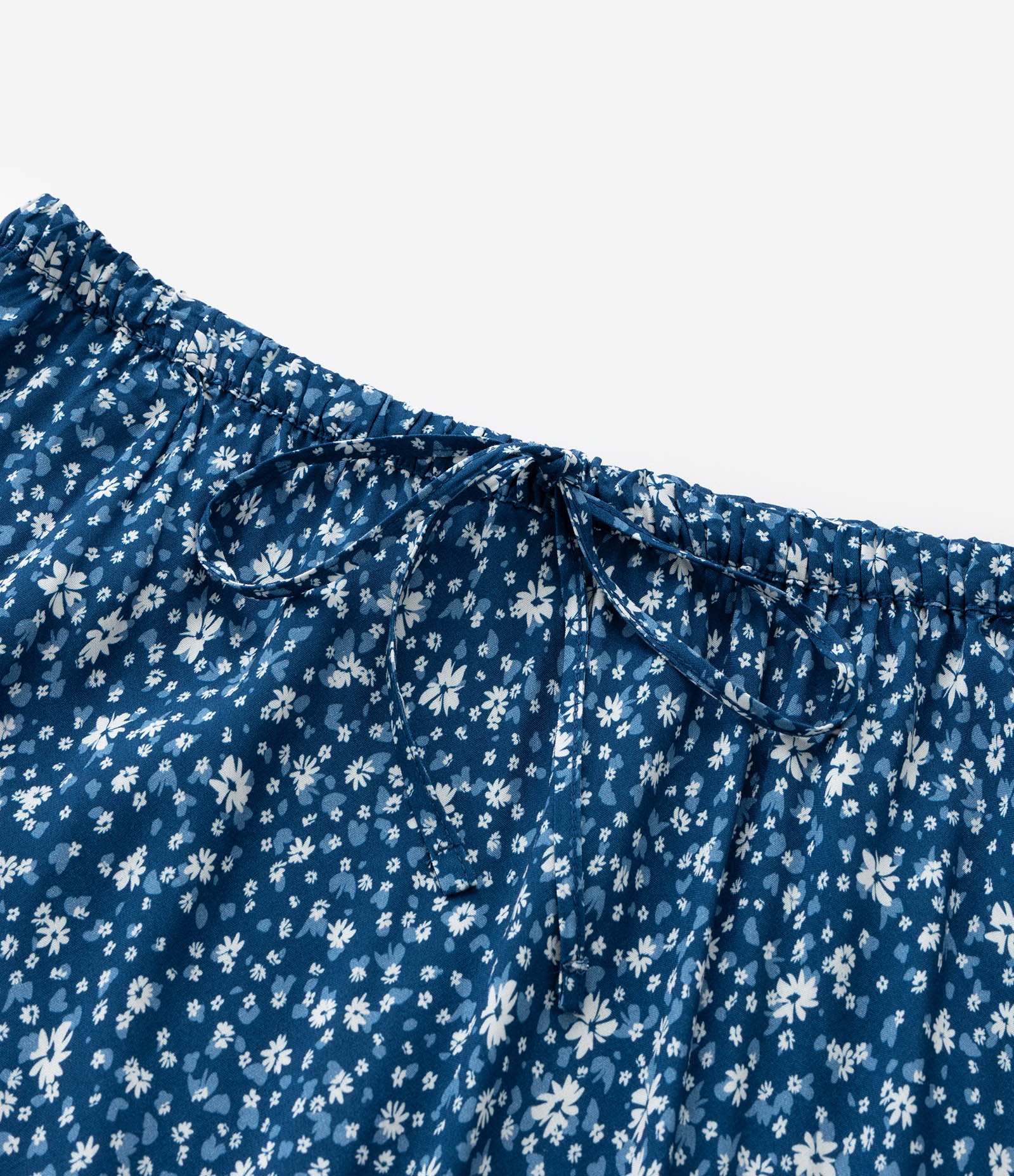 Saia Midi com Amarração no Cós Floral Curve & Plus Size Azul 7