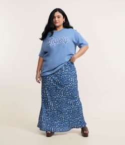 Saia Midi com Amarração no Cós Floral Curve & Plus Size