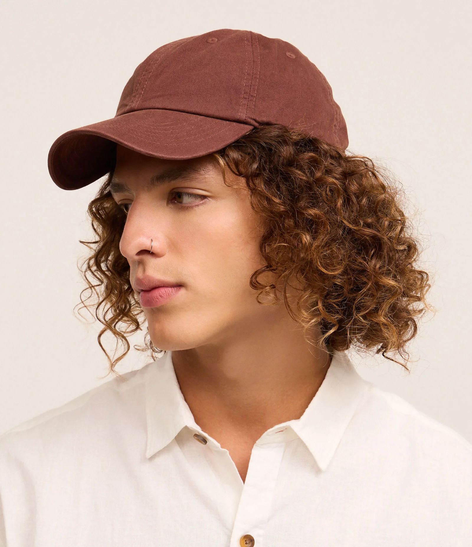 Boné Aba Curva em Algodão com Strapback Marrom 1