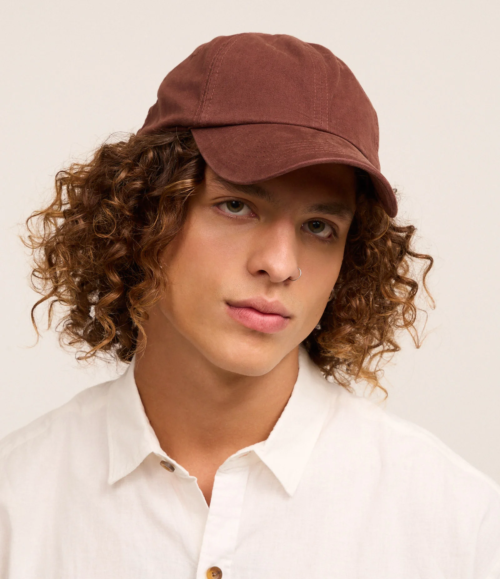 Boné Aba Curva em Algodão com Strapback Marrom 2