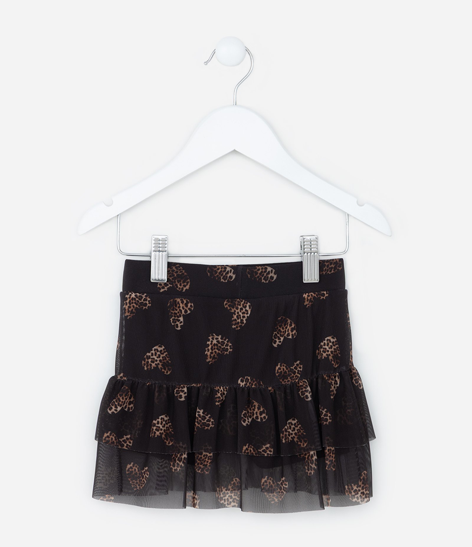 Short Saia Infantil em Tule com Babadinhos - Tam 1 a 6 Anos Preto 2