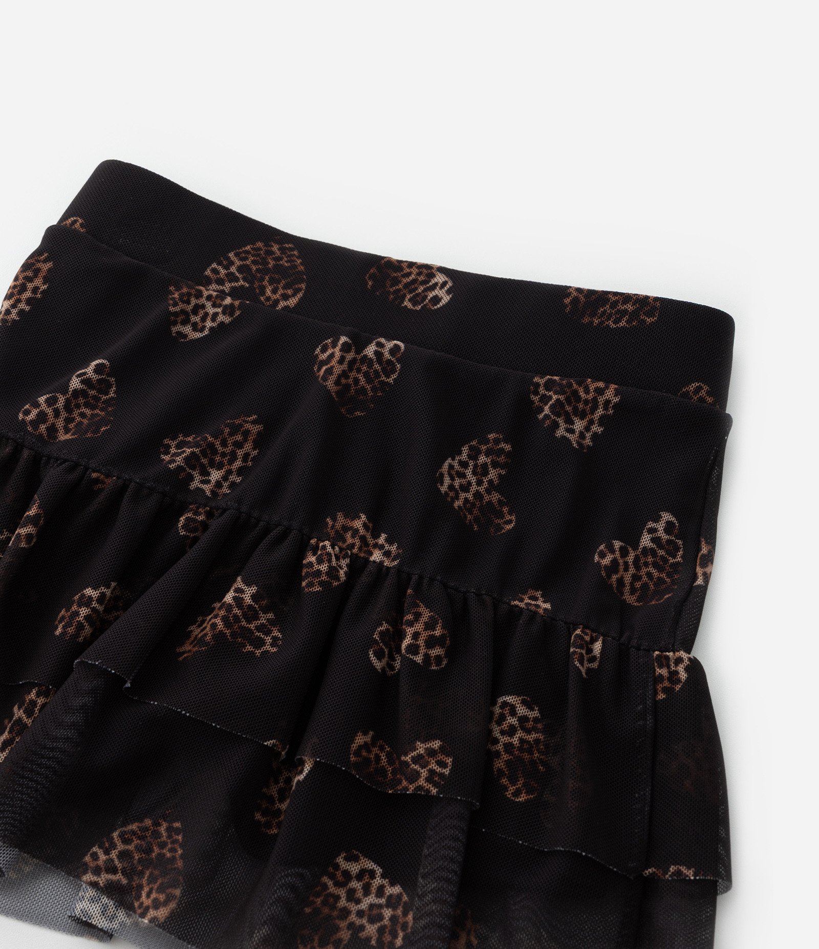 Short Saia Infantil em Tule com Babadinhos - Tam 1 a 6 Anos Preto 4