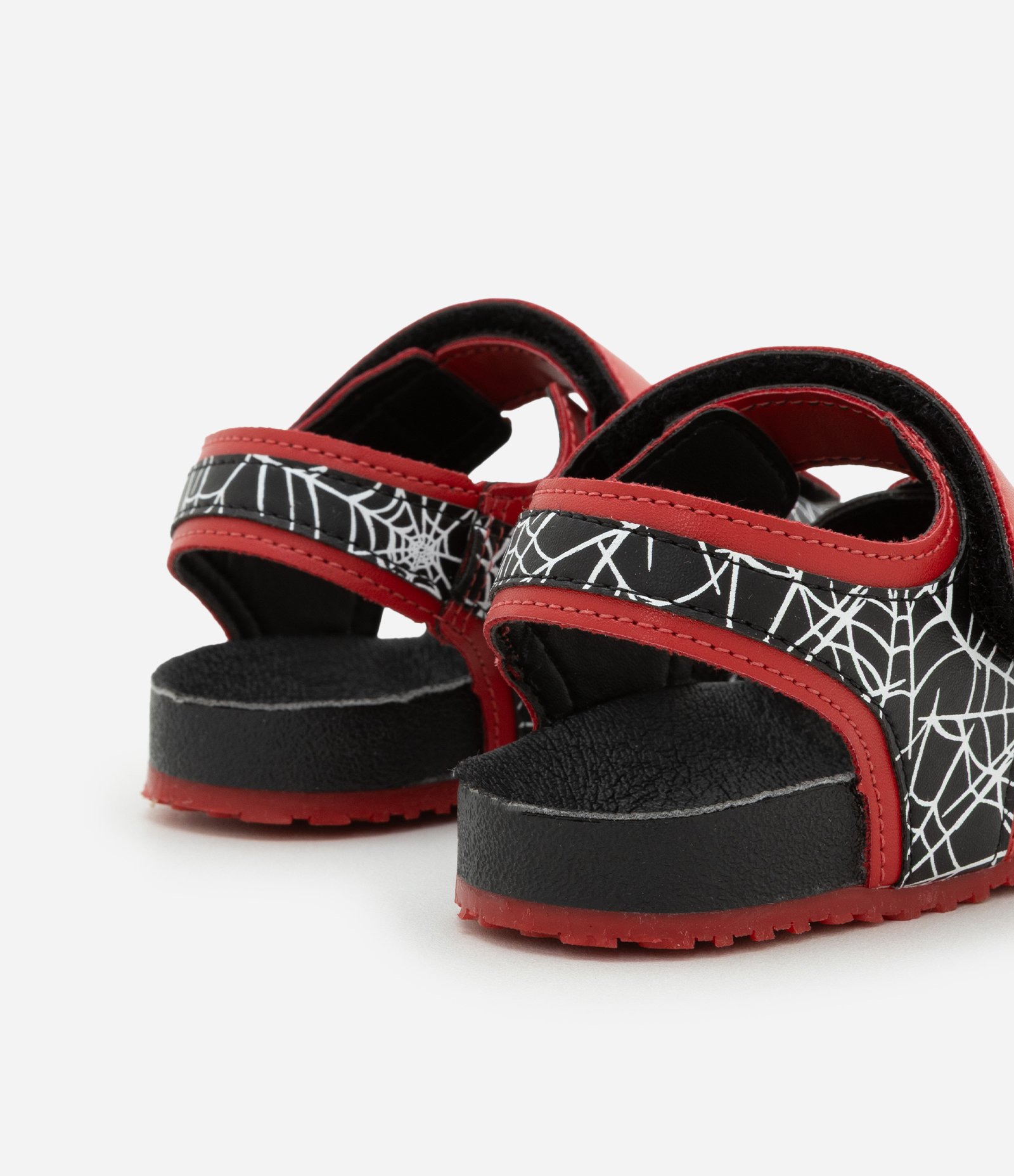 Sandália Infantil com Velcro e Estampa Homem-Aranha - Tam 20 a 27 Vermelho/Preto 2