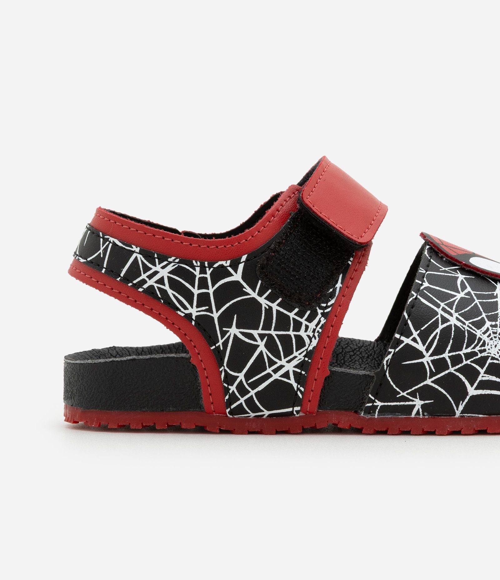 Sandália Infantil com Velcro e Estampa Homem-Aranha - Tam 20 a 27 Vermelho/Preto 4