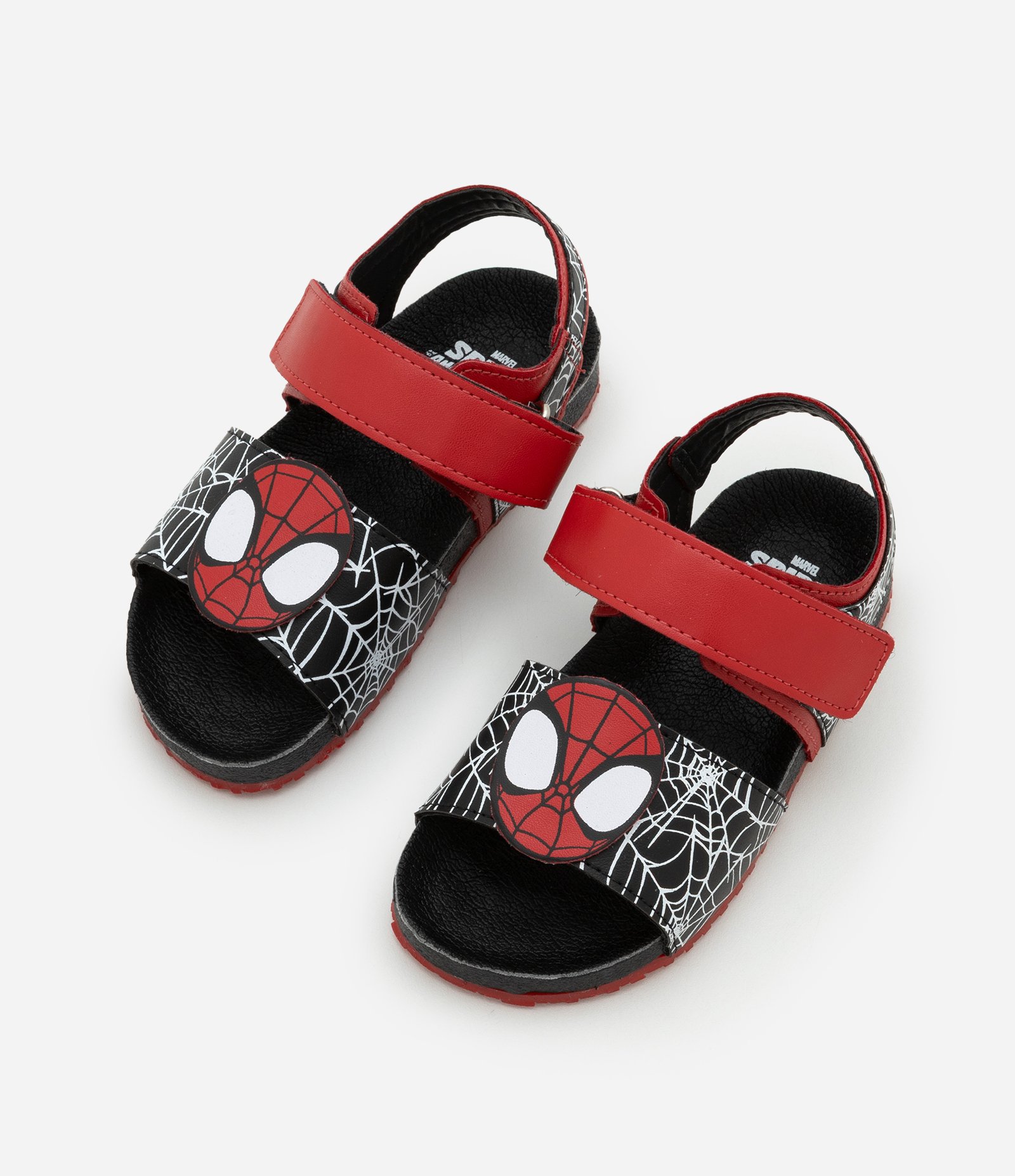 Sandália Infantil com Velcro e Estampa Homem-Aranha - Tam 20 a 27 Vermelho/Preto 5