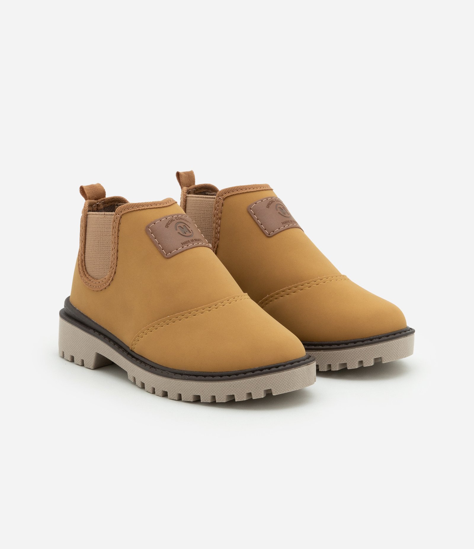 Bota Chelsea Infantil com Etiqueta Aplicada Molekinho - Tam 20 a 26 Amarelo 1