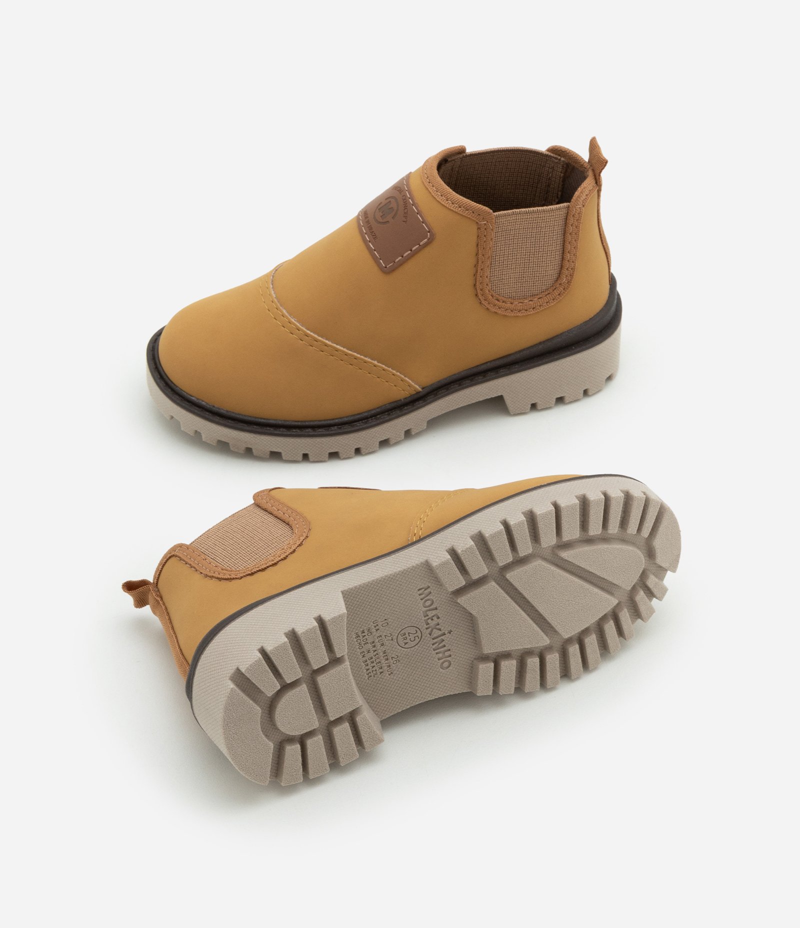 Bota Chelsea Infantil com Etiqueta Aplicada Molekinho - Tam 20 a 26 Amarelo 4