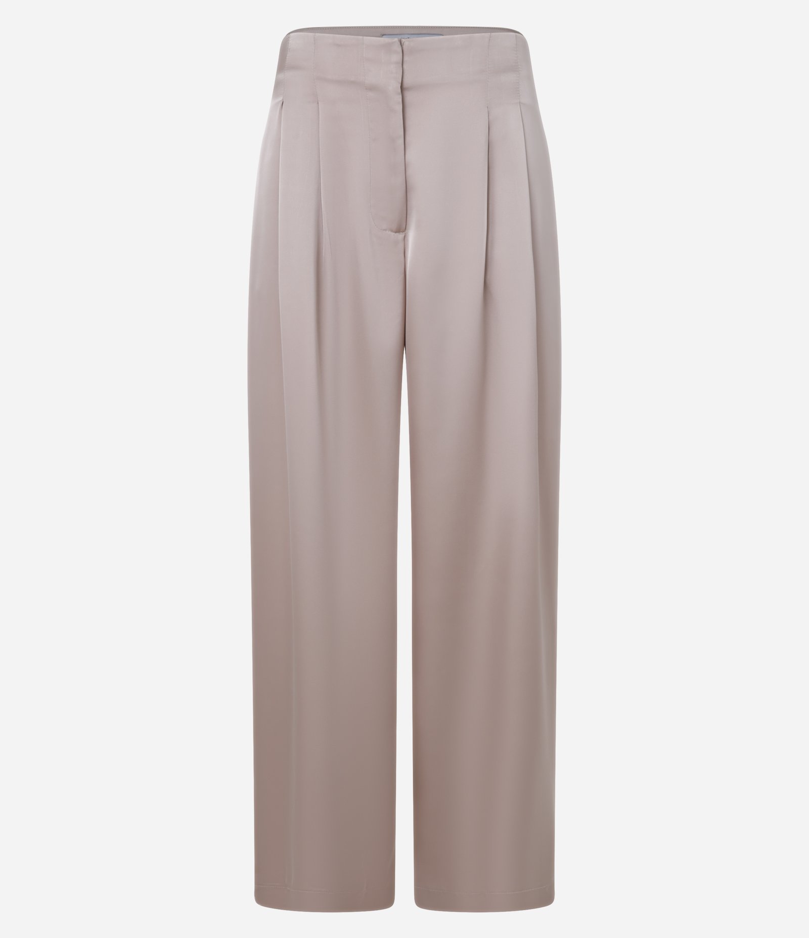 Calça Wide Leg Cintura Alta em Cetim com Pregas e Bolsos Pêssego 5