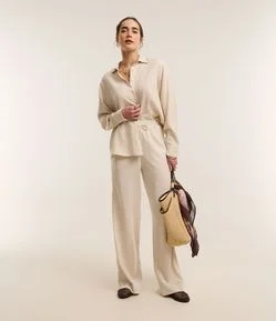 Calça em Viscolinho com Amarração no Cós