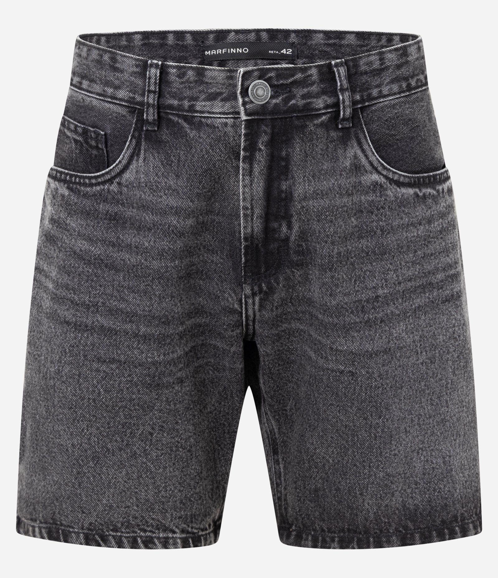 Bermuda Reta em Jeans Preto 1