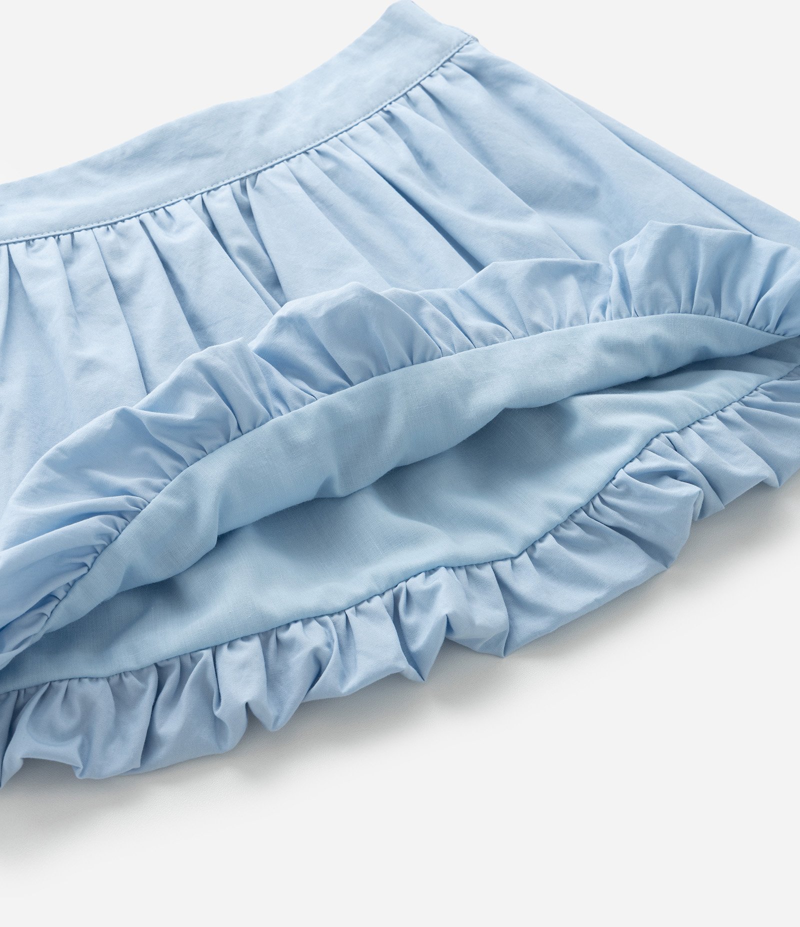 Saia Infantil Balonê em Tricoline com Preguinhas - Tam 1 a 6 Anos Azul 8