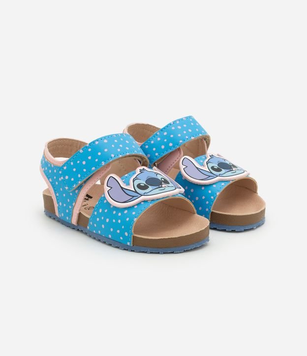 Sandália Infantil com Velcro e Patch do Stitch - Tam 20 a 27