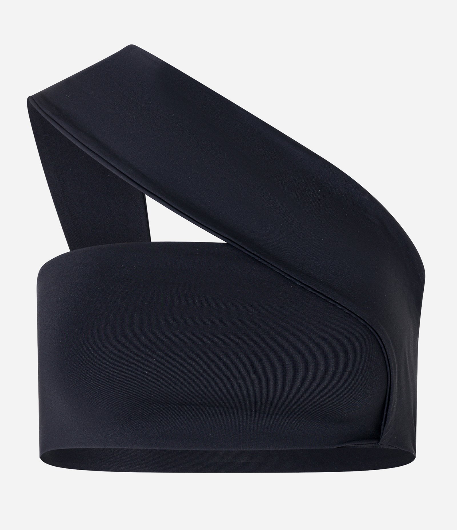 Blusa Cropped com Um Ombro Só e Alça Larga Preto 4