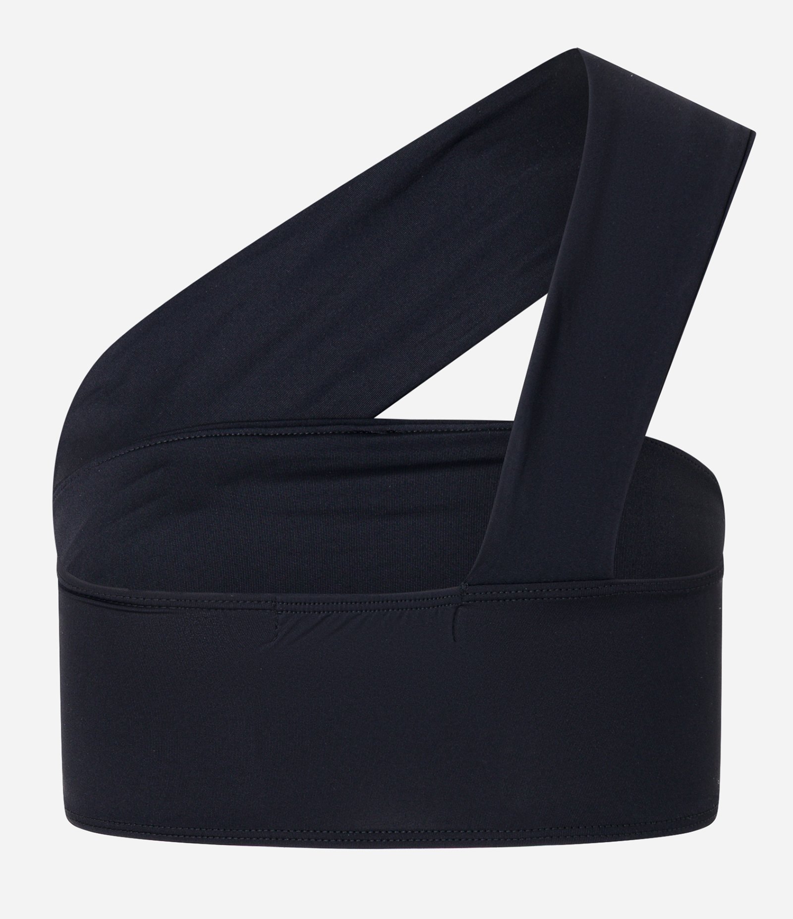 Blusa Cropped com Um Ombro Só e Alça Larga Preto 5