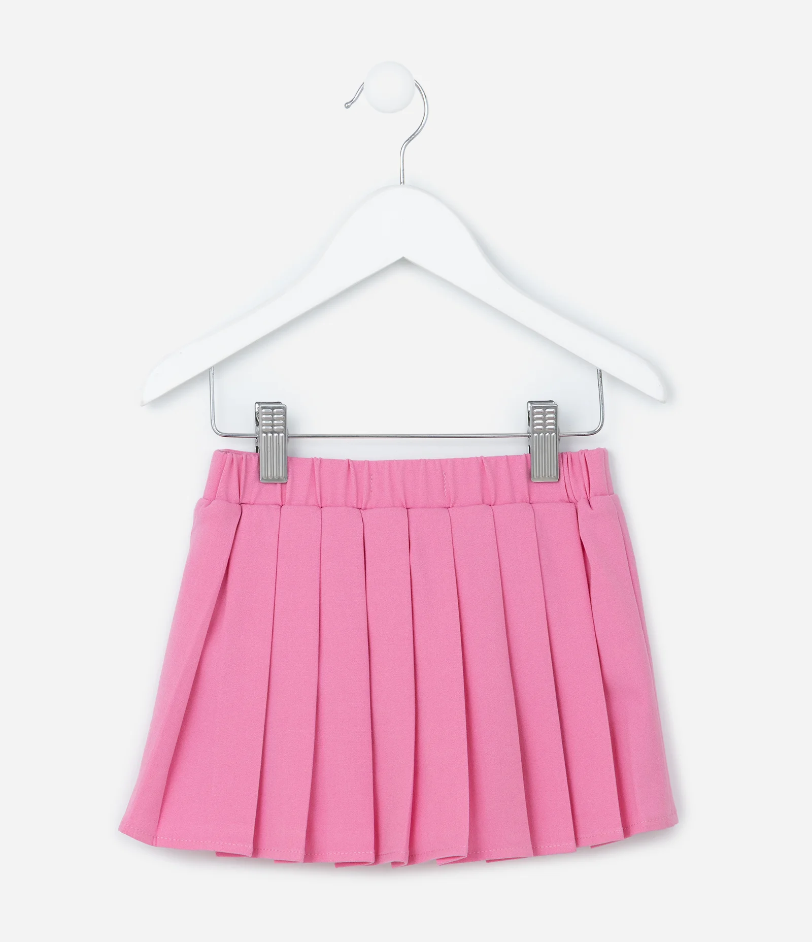 Saia Infantil Plissada em Crepe com Lacinhos - Tam  1 a 6 Anos Rosa 2