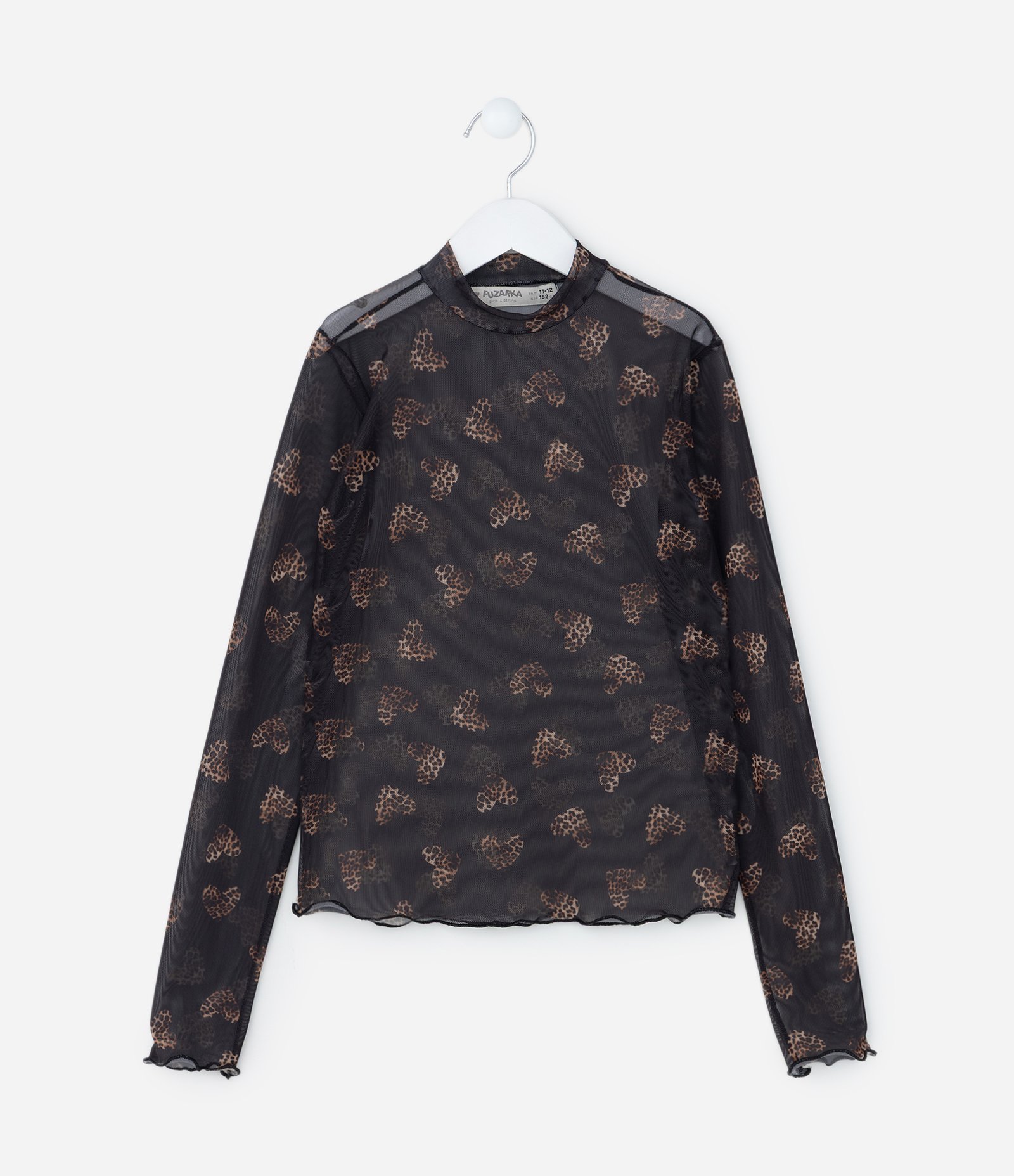 Blusa Infantil em Tule com Sobreposição - Tam 5 a 14 Anos Preto 3