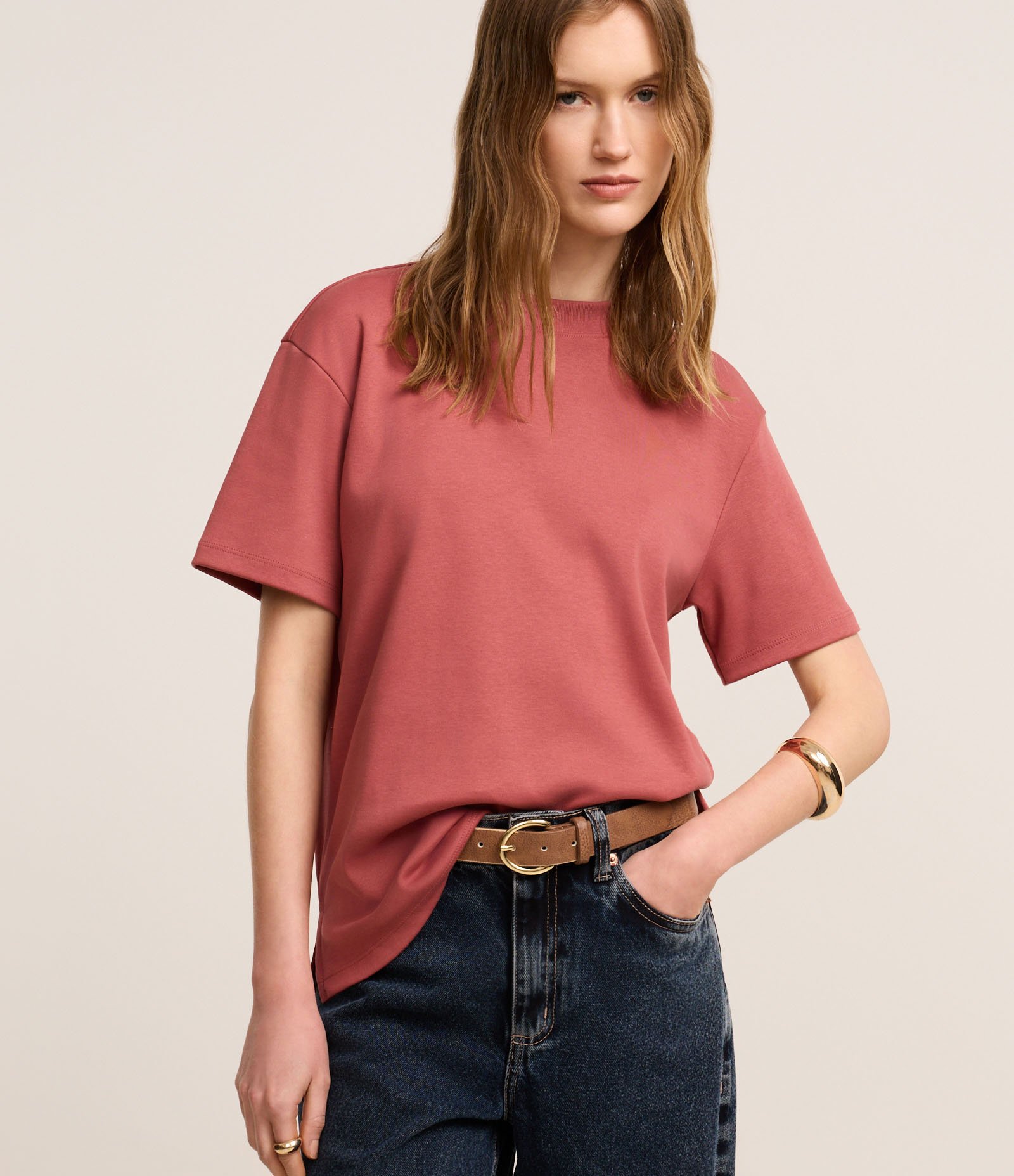 Blusa em Algodão Peruano Interlock com Gola Redonda 1