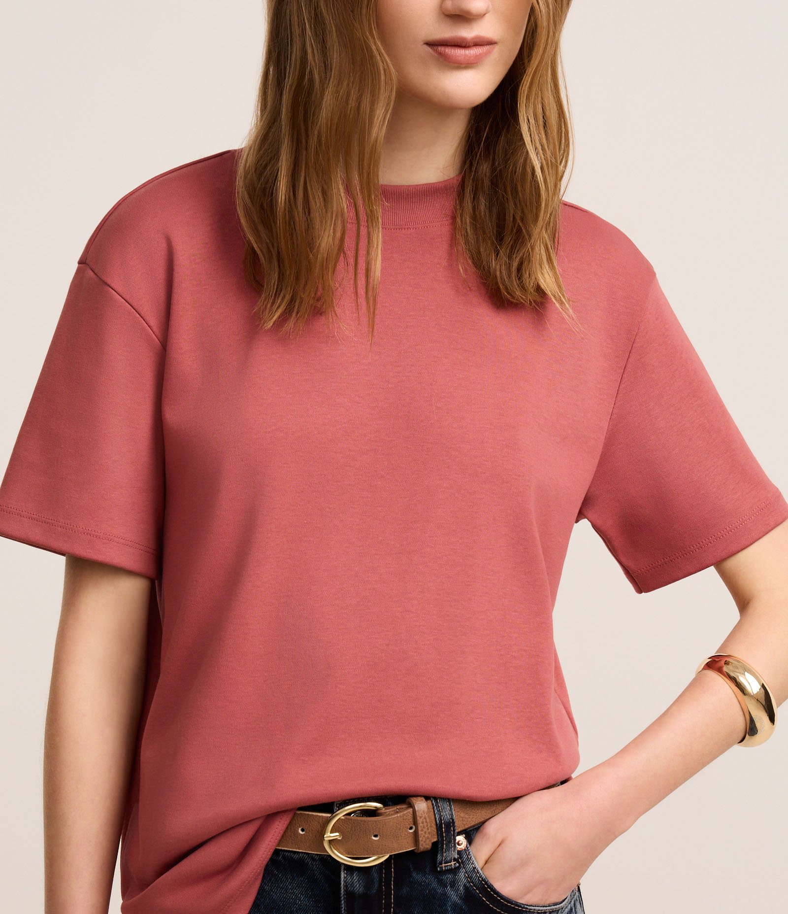 Blusa em Algodão Peruano Interlock com Gola Redonda 4