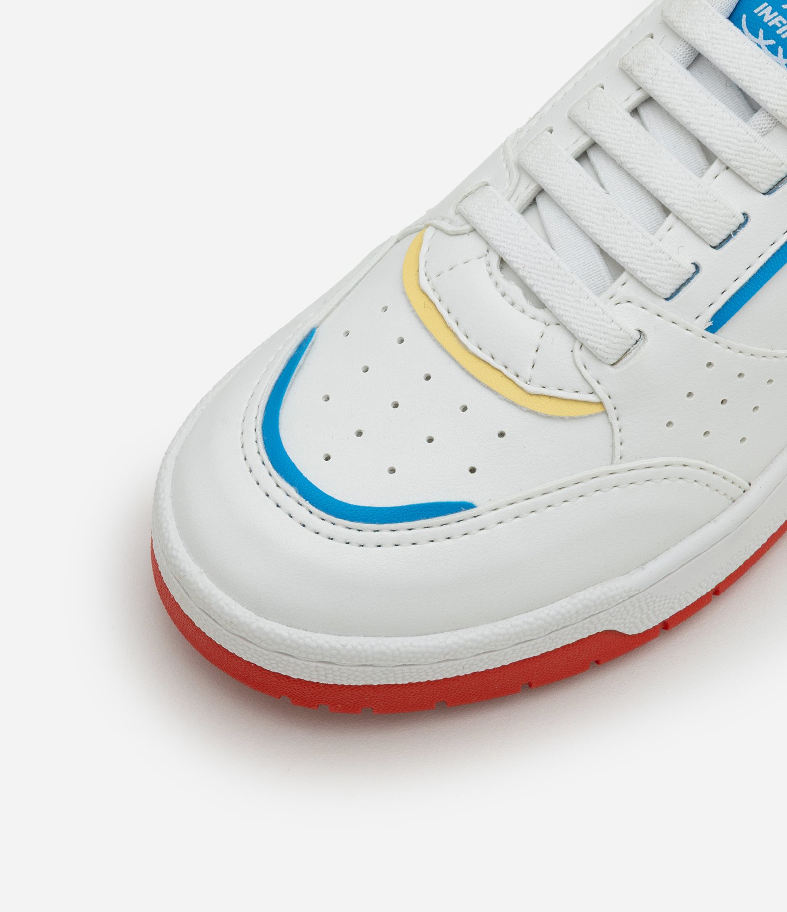 Tênis Infantil com Recortes Contrastantes - Tam 28 ao 36 Branco/Vermelho 2