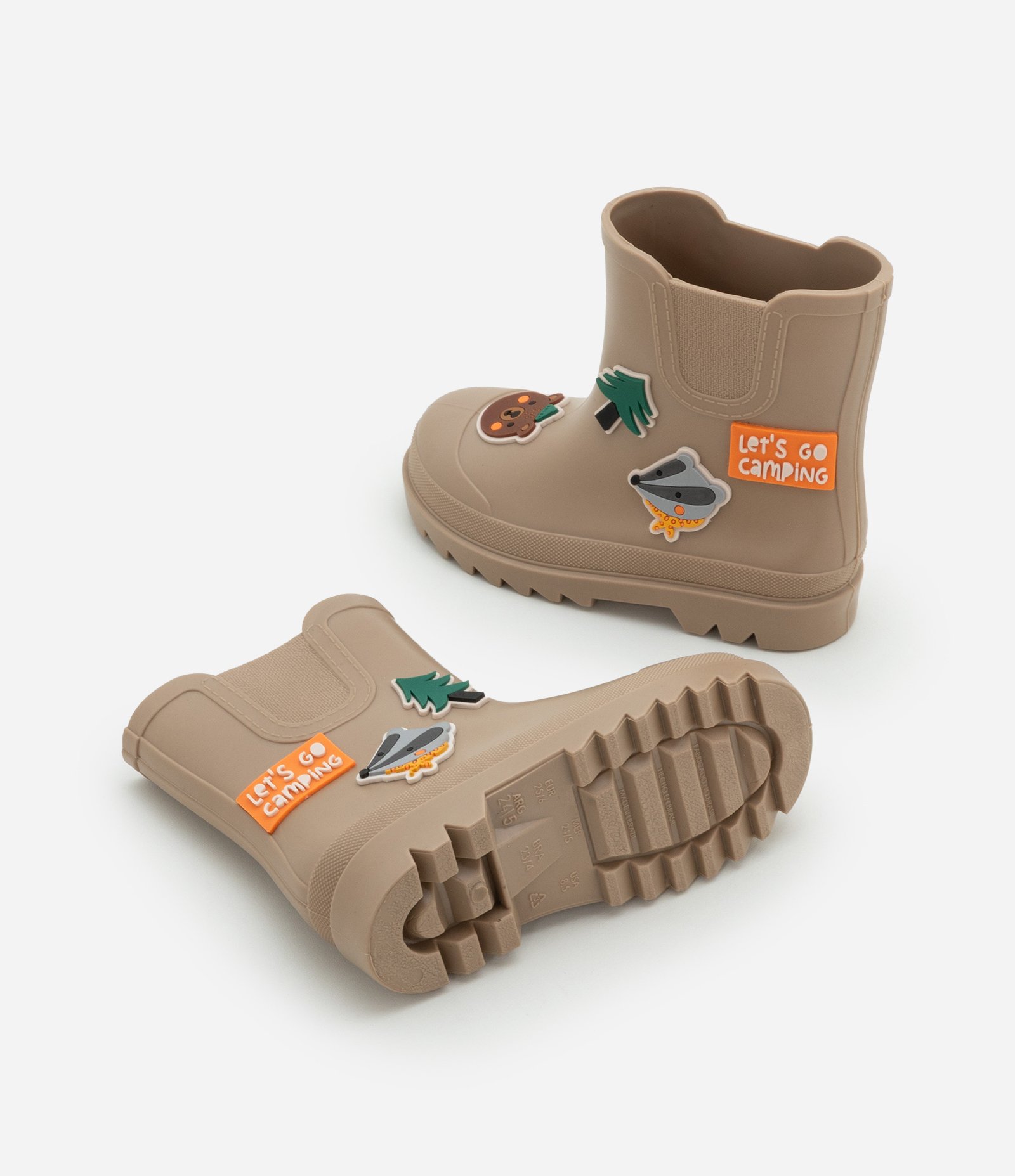 Bota Galocha Infantil com Patch Camping - Tam 21 a 28 Marrom 3
