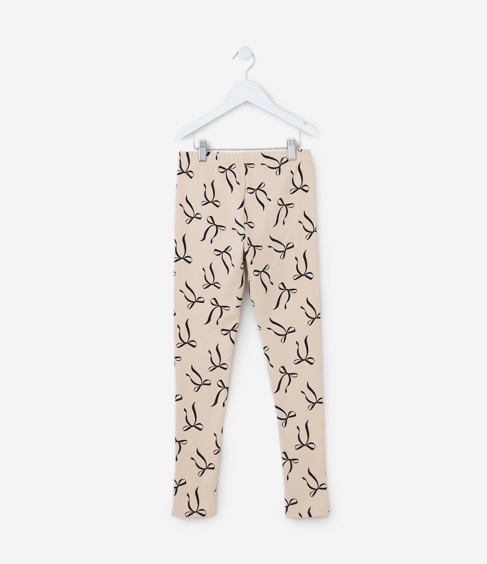 Calça Legging Infantil Quentinha com Estampa Laços - Tam 5 a 14 Anos Bege 2