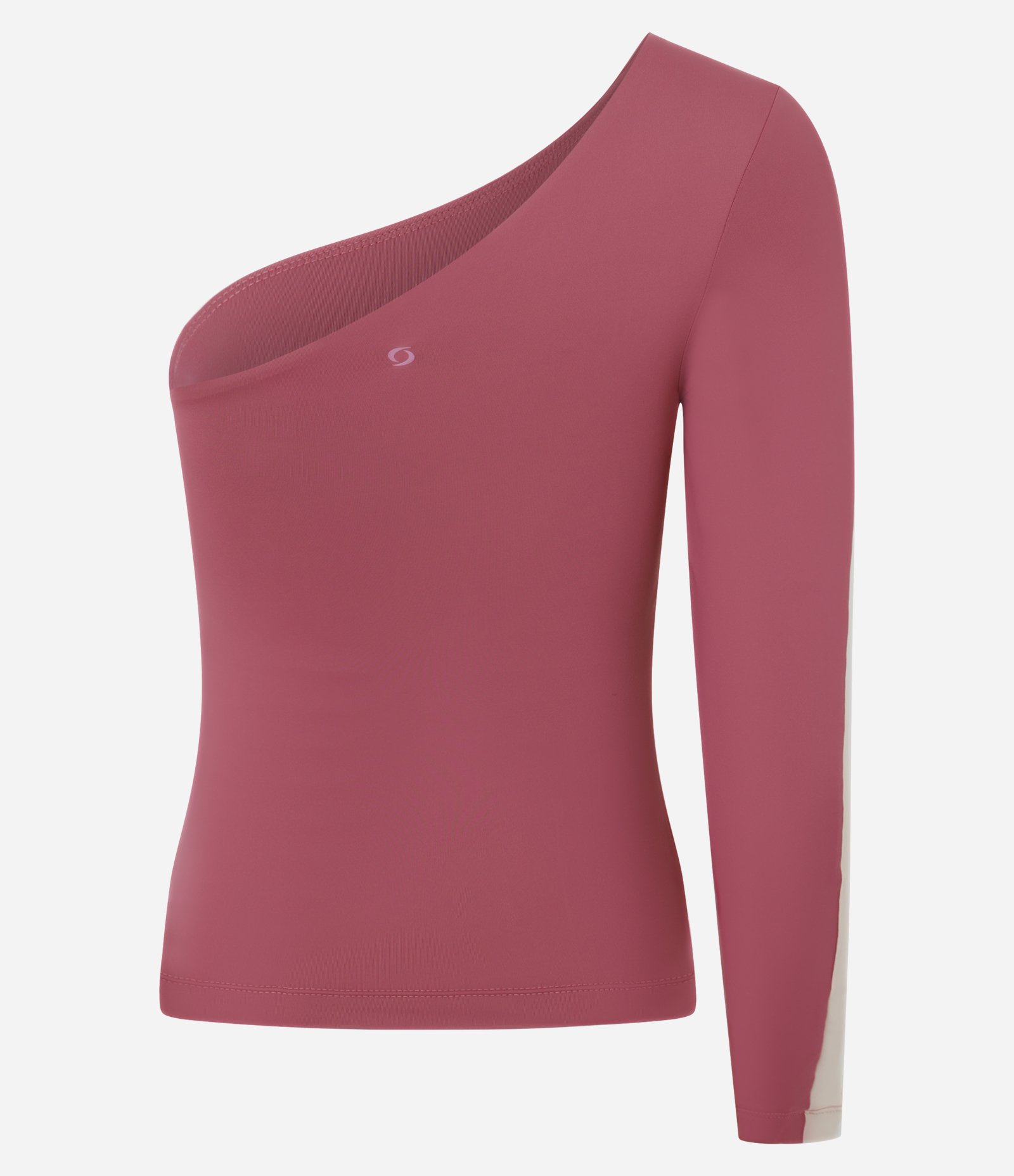 Blusa Ombro Único em Microfibra com Recorte Contrastante na Manga Rosa 6