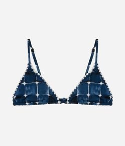 Biquíni Top Cortininha em Microfibra com Estampa de Azulejos