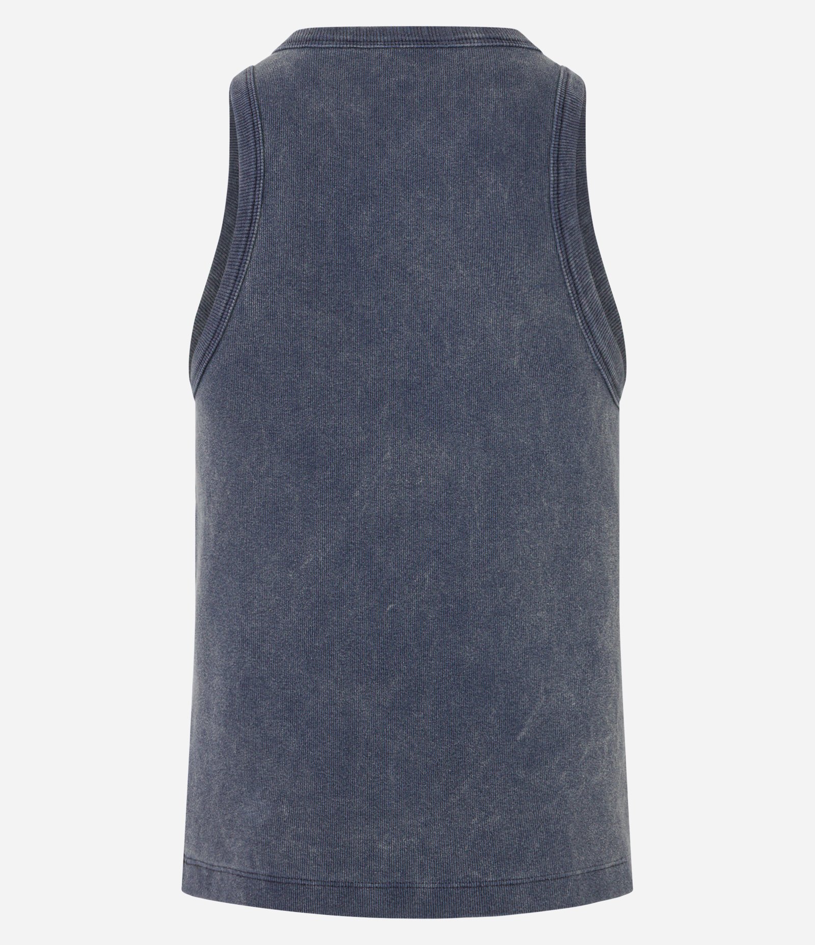 Regata Boxy em Ribana Estonado com Etiqueta Emborrachada Azul Marinho 3