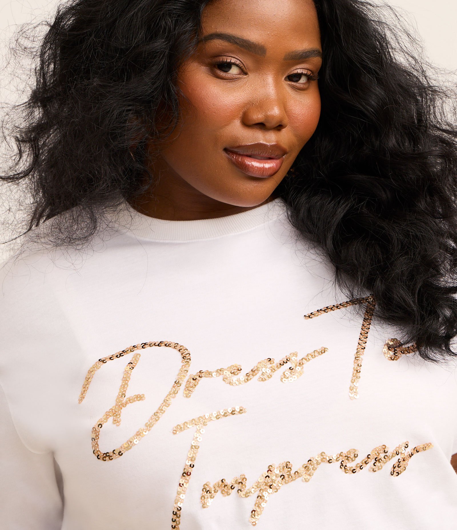 Blusa com Paetê Coleção Rita Carreira Curve & Plus Size Branco 5