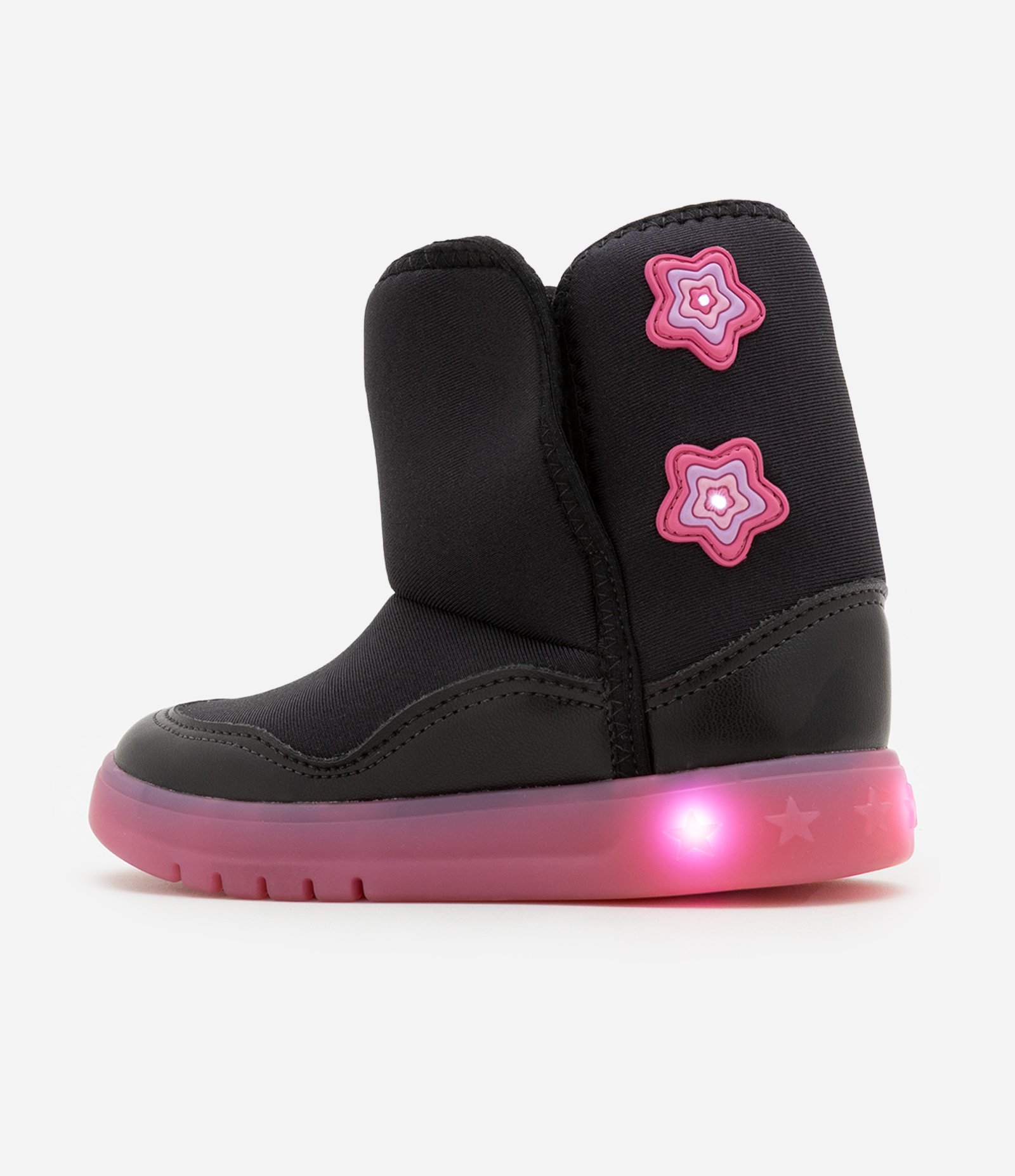 Bota Infantil com Patch de Estrelinhas e Sola LED Molekinha - Tam 20 ao 25 Preto 4