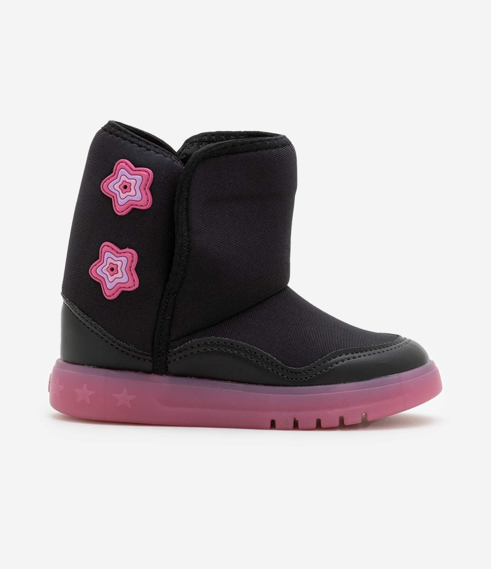 Bota Infantil com Patch de Estrelinhas e Sola LED Molekinha - Tam 20 ao 25 Preto 5